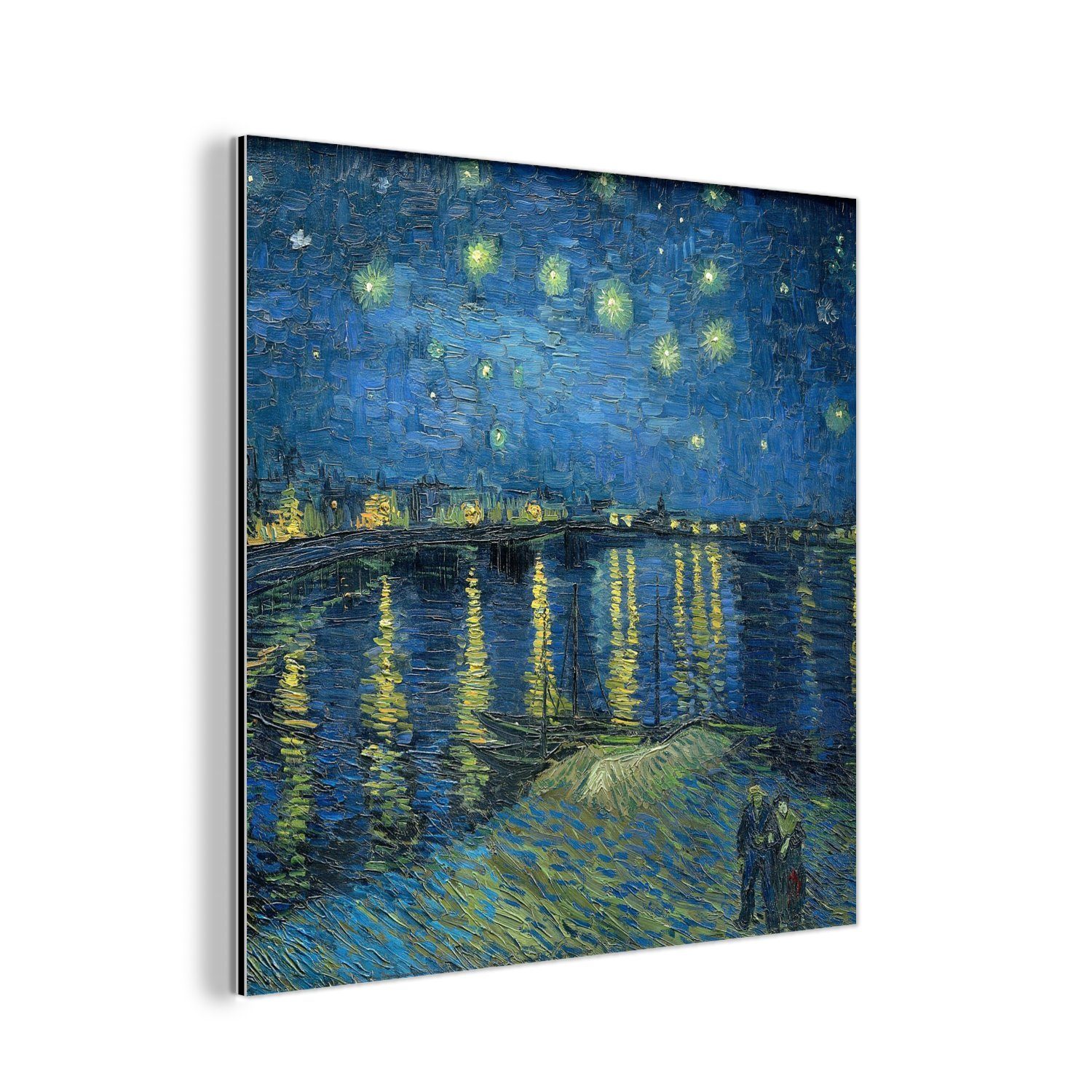 Metall, van Vincent Die Alu-Dibond-Druck, deko (1 St), Gogh, Nacht sternenklare - MuchoWow Metallbild Gemälde Aluminium aus