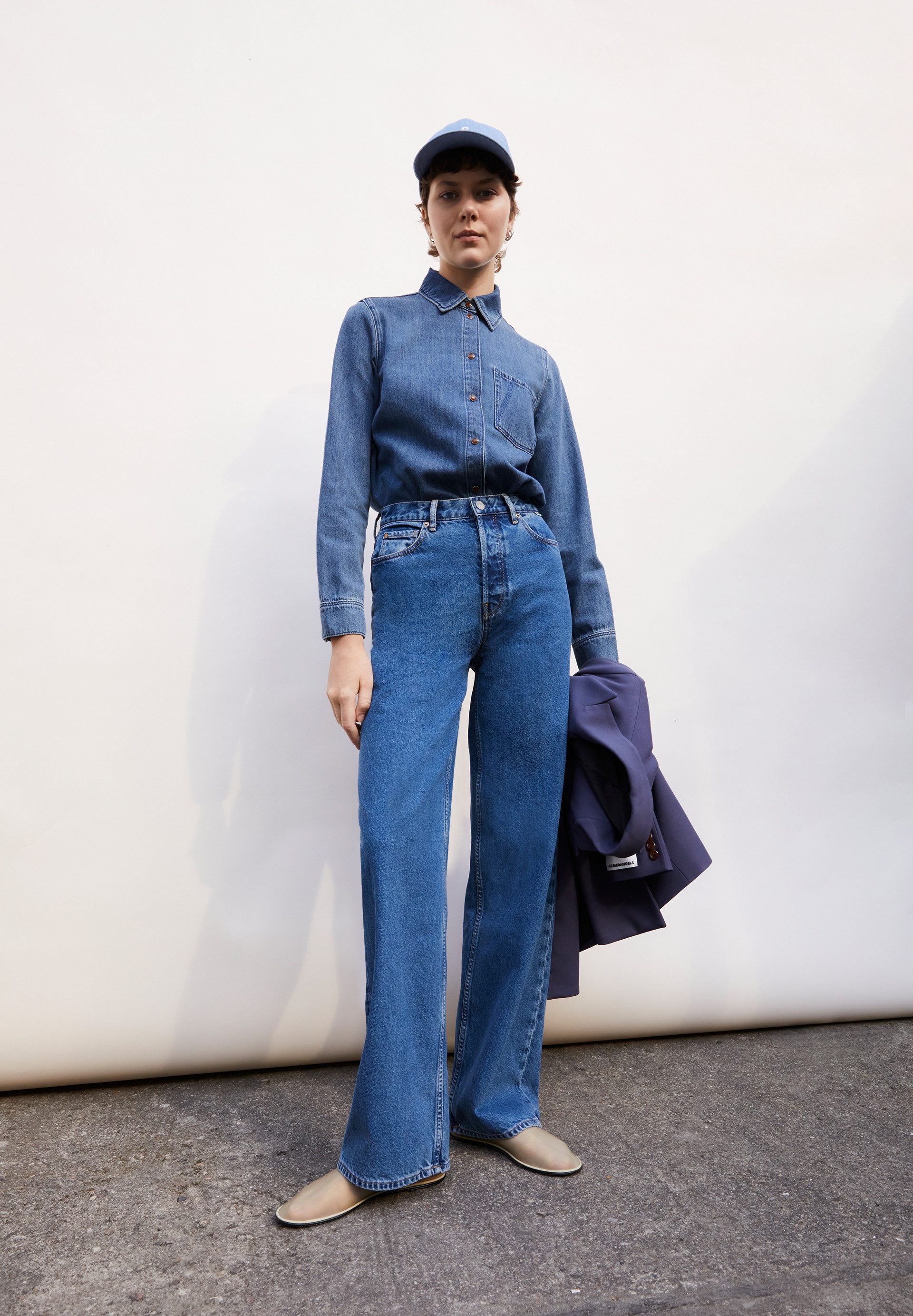 Armedangels Weite Jeans ENIJAA Wide Jeans recycelter Baumwolle (Non-Stretch, Regular Fit) High waist