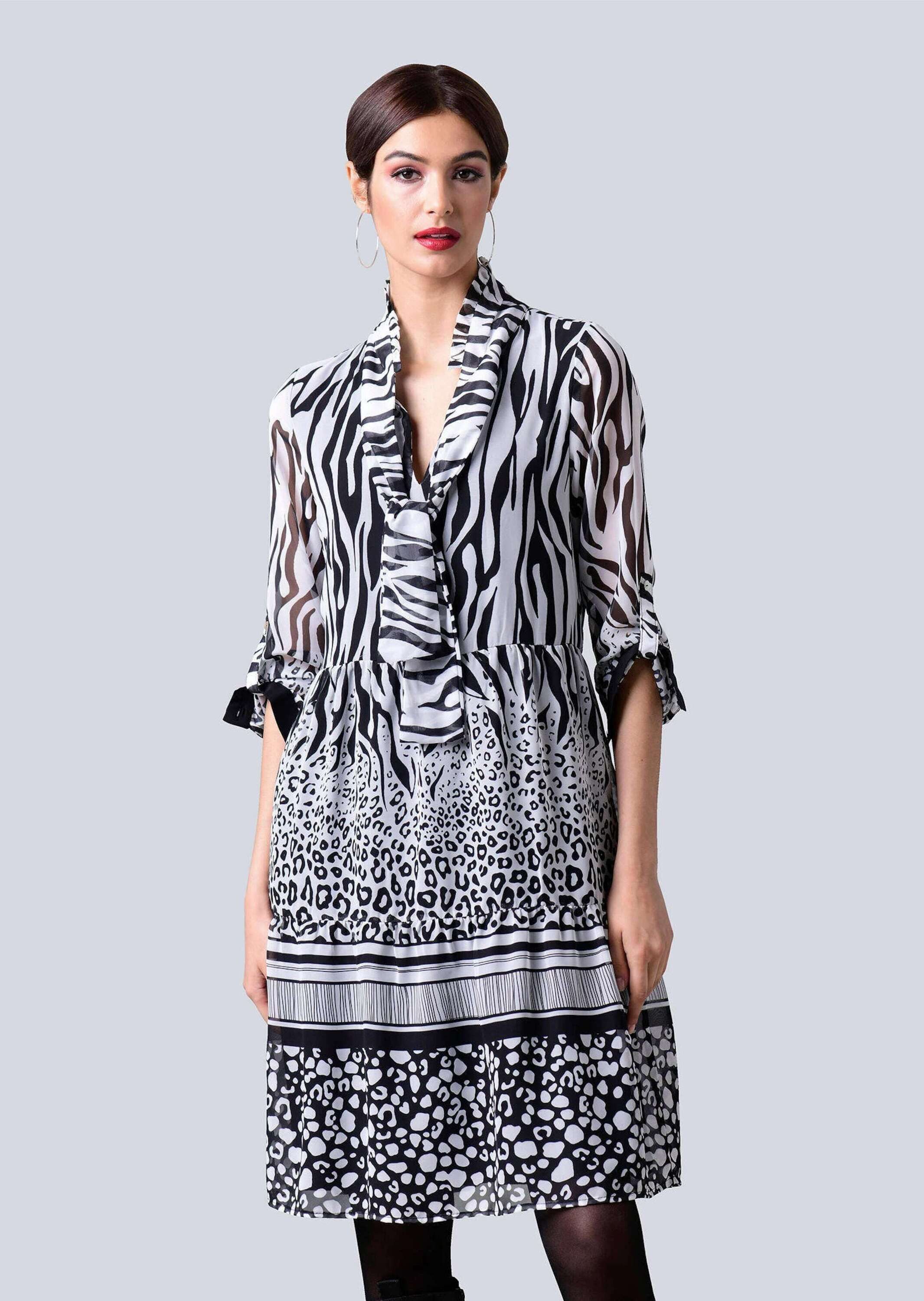 Druckkleid Kleid allover im neu designten Mustermix