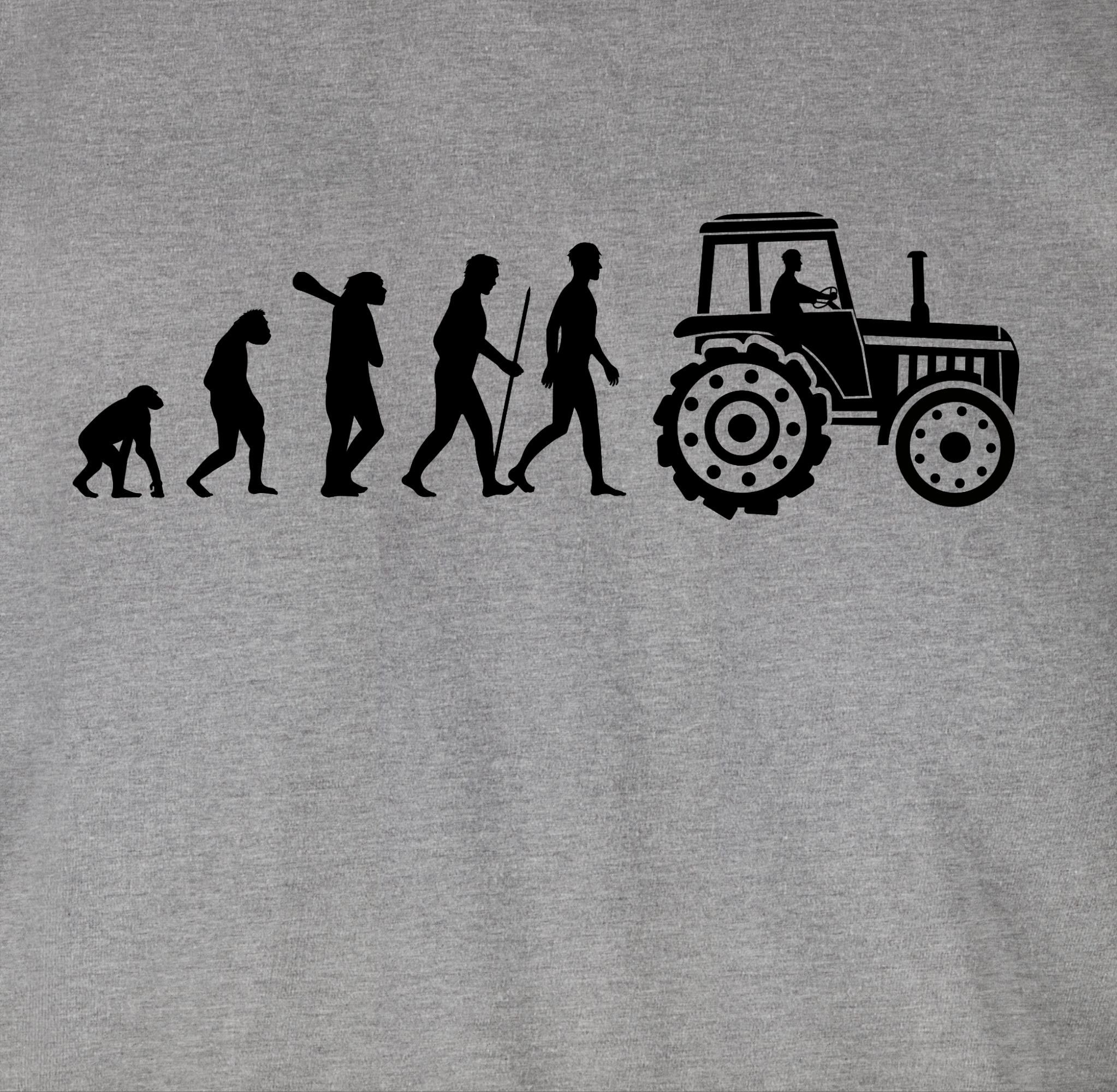 Shirtracer T-Shirt Evolution Traktor Traktor Grau 3 meliert