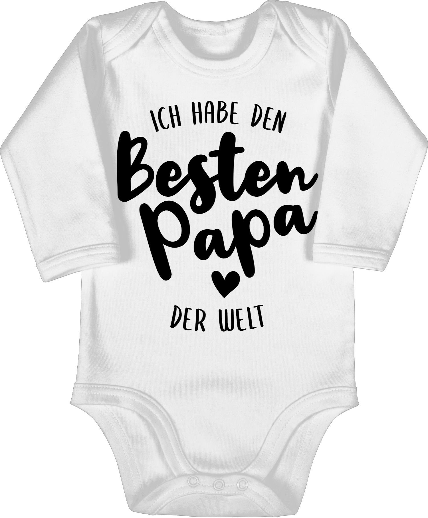 Shirtracer Shirtbody Besten Papa der Welt I Geschenk Vatertag Baby 1 Weiß