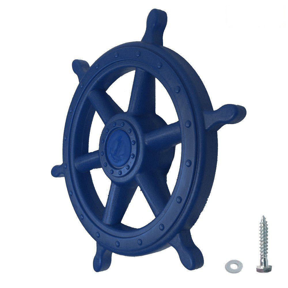 Wickey Spielturm-Spielzeugset Schiffslenker XXL: Navigiere mutig durch die wilden Wellen, (Großes Steuerrad für Rollenspiele mit Soundeffekten beim Drehen - Einfach montierbar – Material inklusive, Kinderlenkrad fördert Fantasie & Sprachentwicklung), Beweglich (drehbar), stabil, langlebig & wetterfest