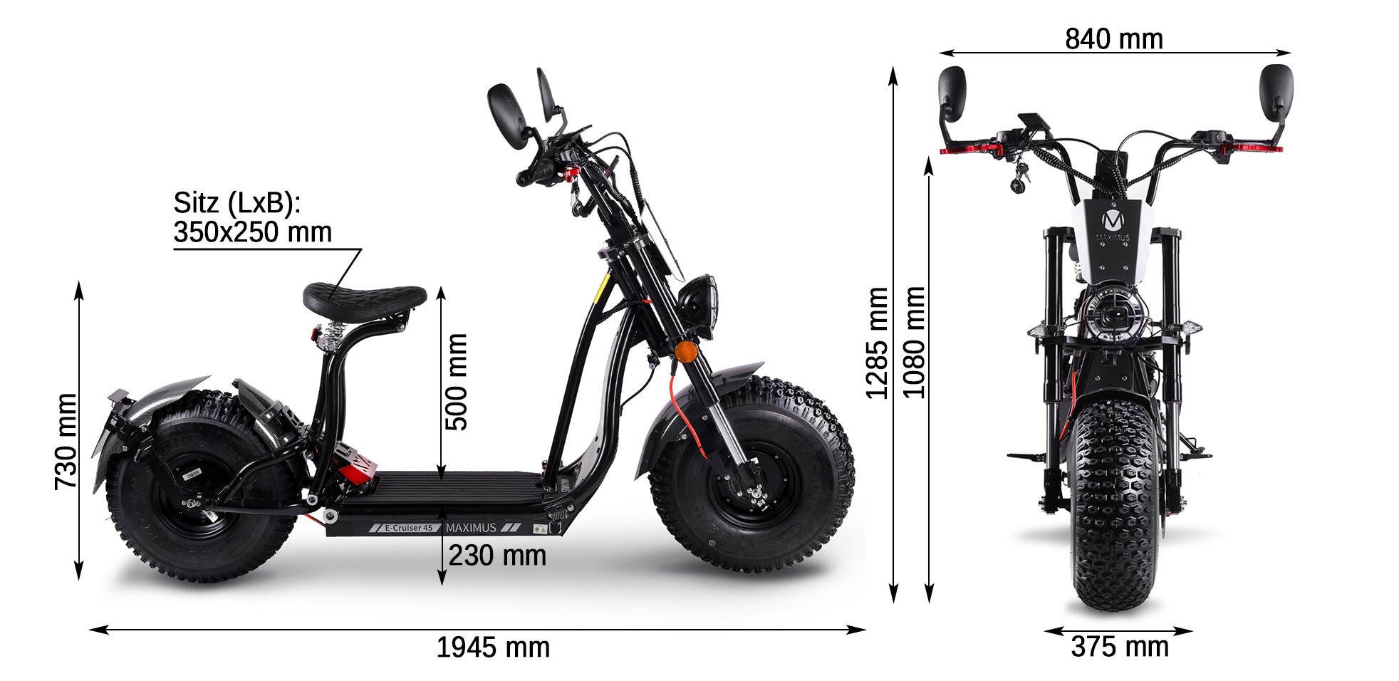 Rolektro electric scooter, Rolektro Maximus E-Cruiser 45, 3600 W, 45 km/h