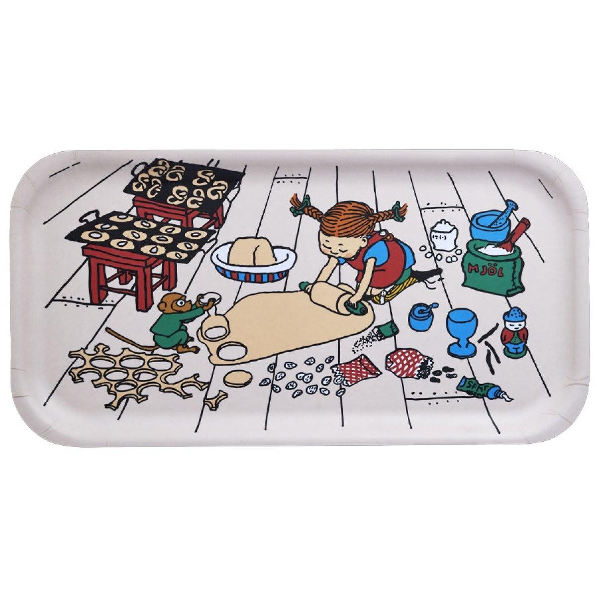 Muurla Platzset Tablett Pippi Langstrumpf Baking Birkenholz (43x22cm)