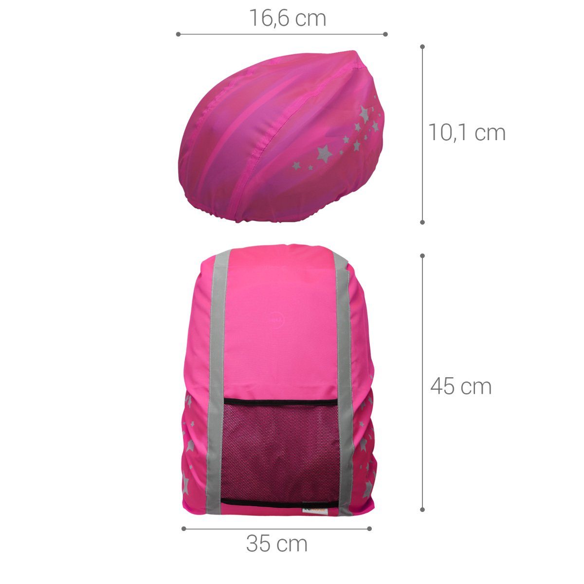 kwmobile Schutzweste Regenschutz Set für Pink - Regenhülle Helmüberzug Helm Rucksack