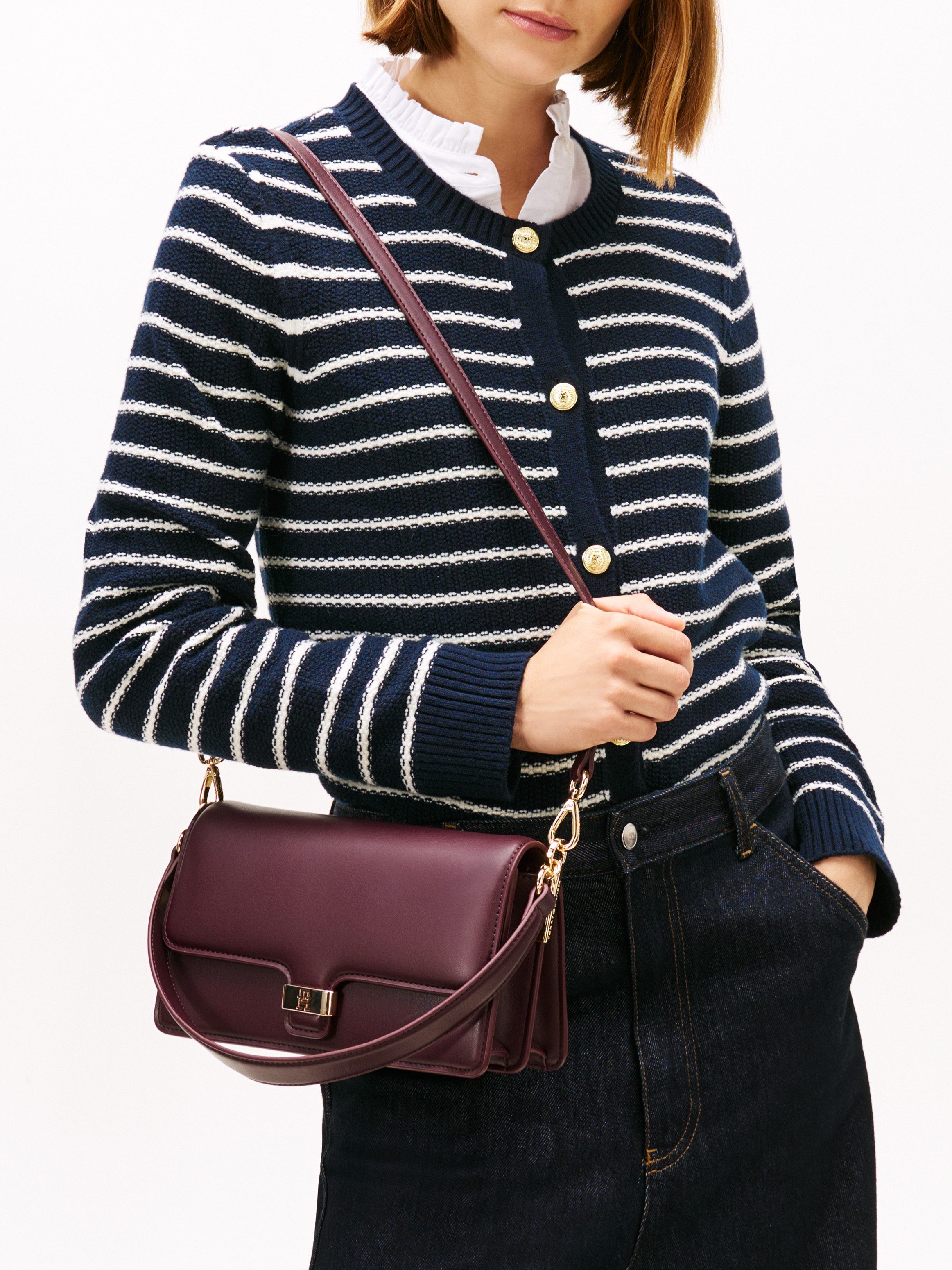 Tommy Hilfiger Umhängetasche TH HERITAGE CONV CROSSOVER, Damen Tragetasche, Abendtasche mit Logo-Schmuckelement