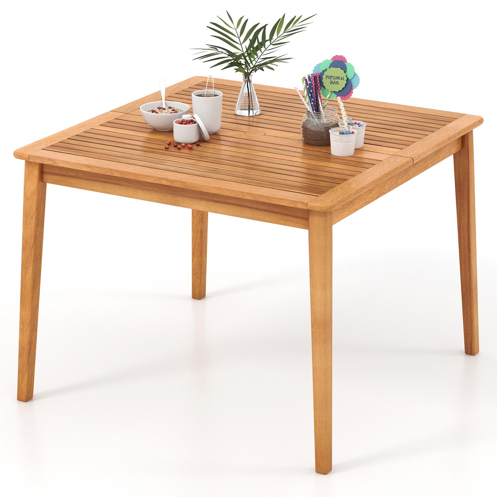KOMFOTTEU Gartentisch, Terrassentisch mit 5cm Schirmloch, günstig online kaufen