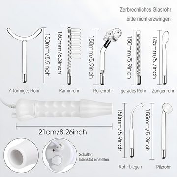 COOL-i ® Kosmetikbehandlungsgerät, 7-tlg., Hochfrequenz gesichtsmaschine mit 7 Argon Stäben(Lila)