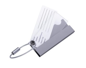 TROIKA Reisetasche Troika Adressat - LTG01/AL - Kofferanhänger mit Adressfeld zur Beschriftung – inkl. Drahtschlaufe zur Befestigung – Acrylglas, Aluminium – silberfarben