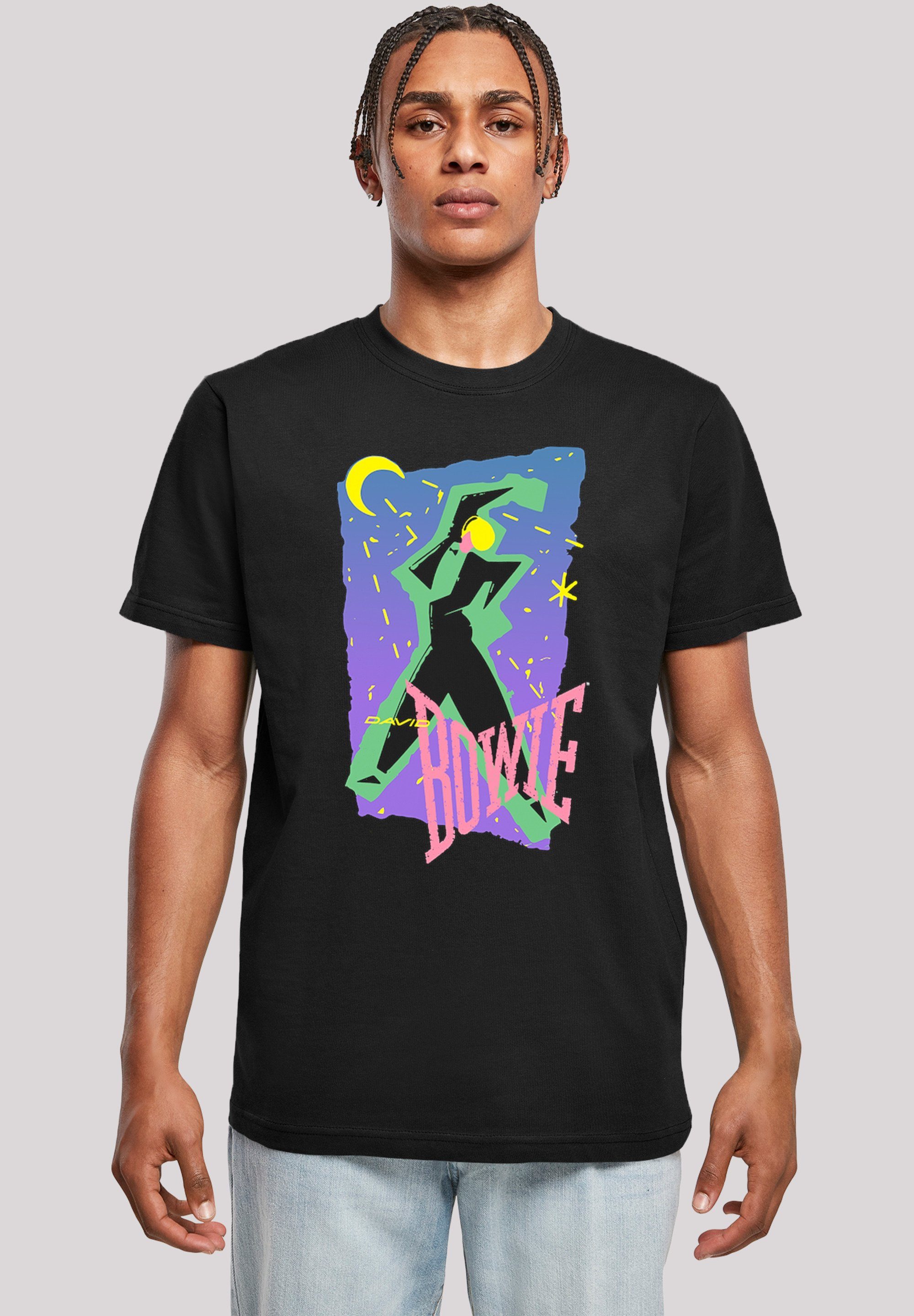 Bowie T-Shirt Dance Print F4NT4STIC Moonlight David schwarz