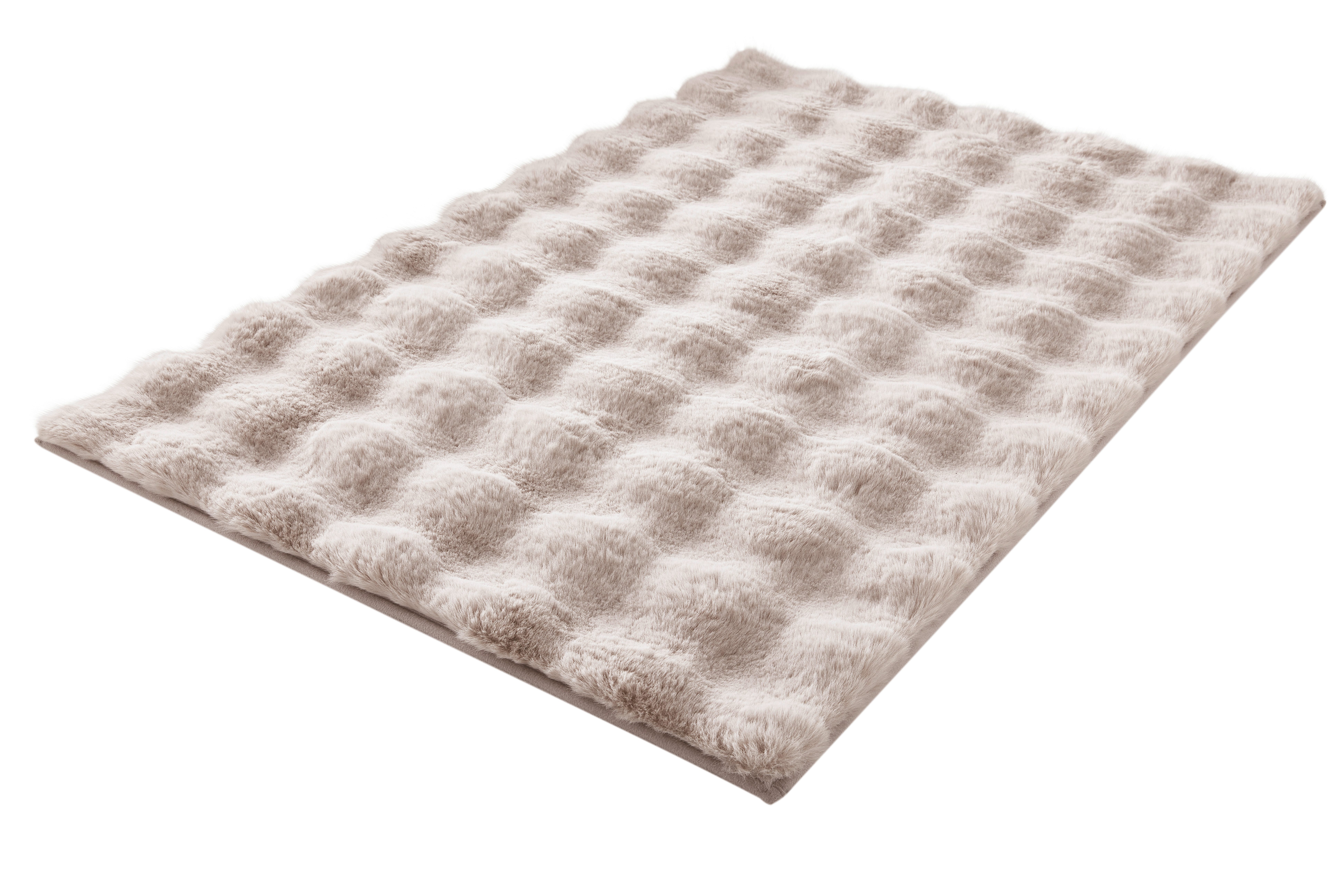 Kleine Wolke Badematte Cloud, Badvorleger, Badezimmer Teppich, Höhe 28 mm, rutschhemmend beschichtet, fußbodenheizungsgeeignet, Polyester, rechteckig, Badteppich, Uni Farben, Hoch-Tief Effekt, besonders weich