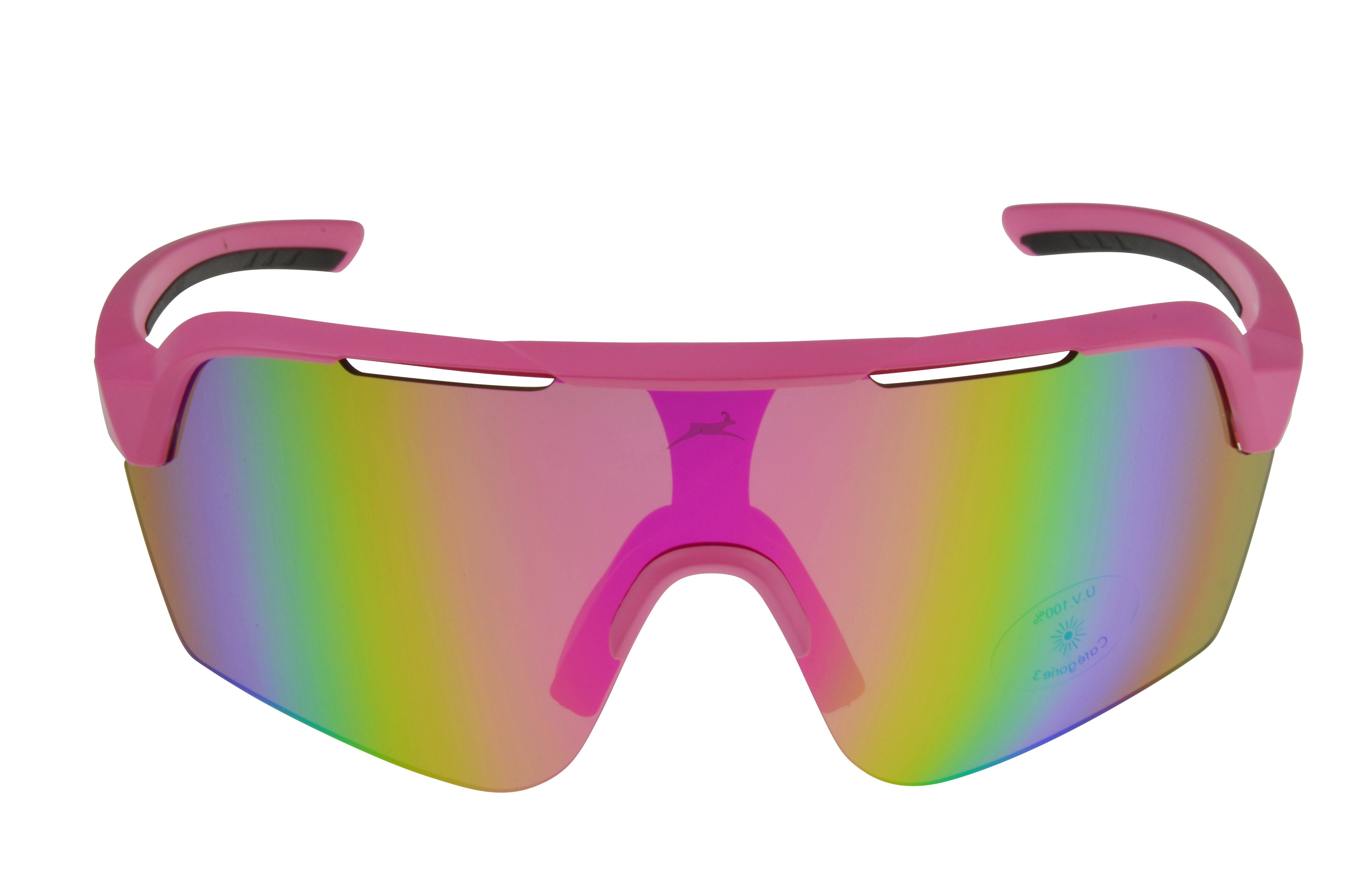 Gamswild Sportbrille UV400 Sonnenbrille Skibrille Fahrradbrille extra große Scheibe Damen, Herren Modell WS7138 in, pink, weiß, blau, schwarz, mintgrün