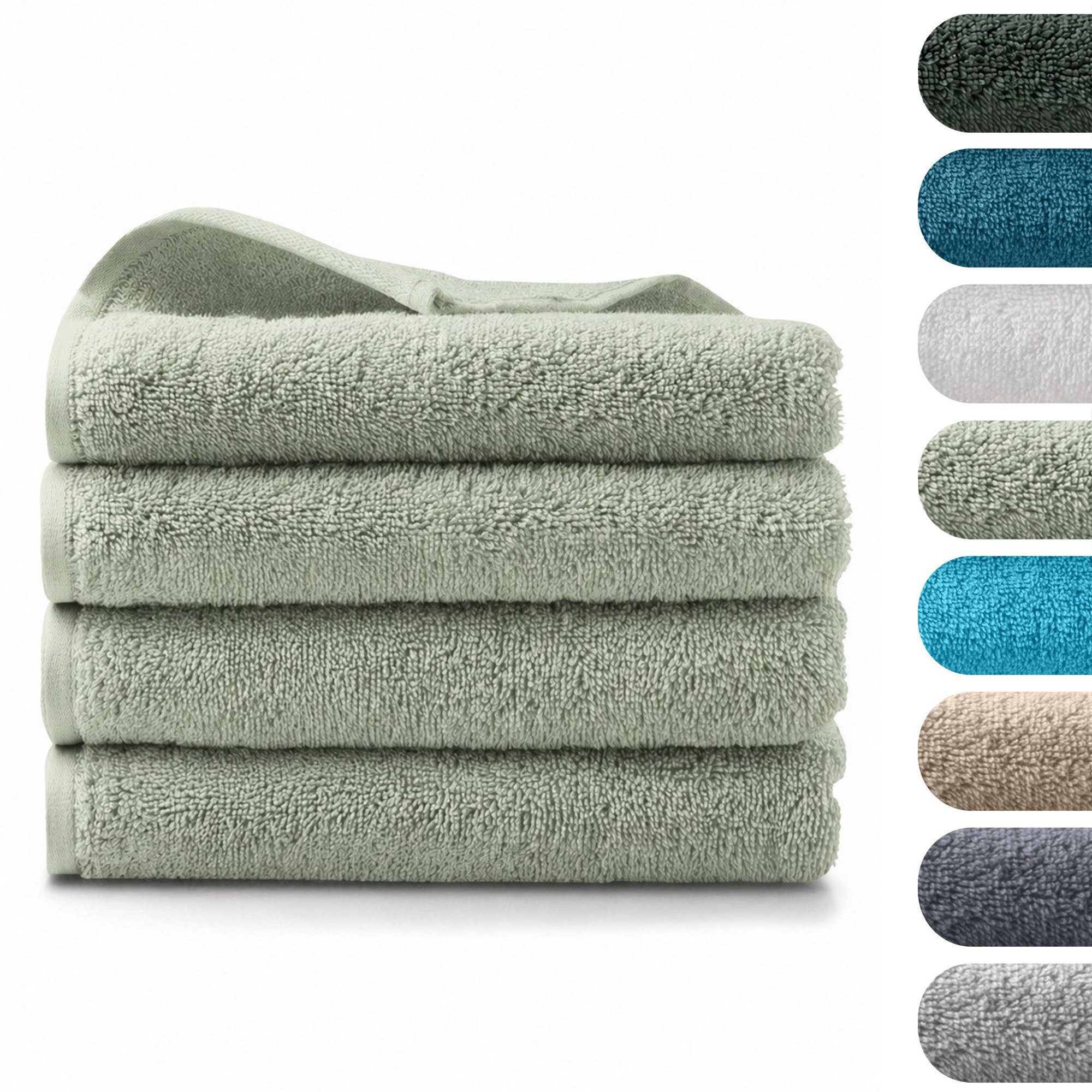BARBONS Badetücher Duschtücher Set, Handtücher 4-tlg 70x140cm Badetuch, Handtuch, (4-St), Walkfrottee, 100% Baumwolle, saugstark, weich