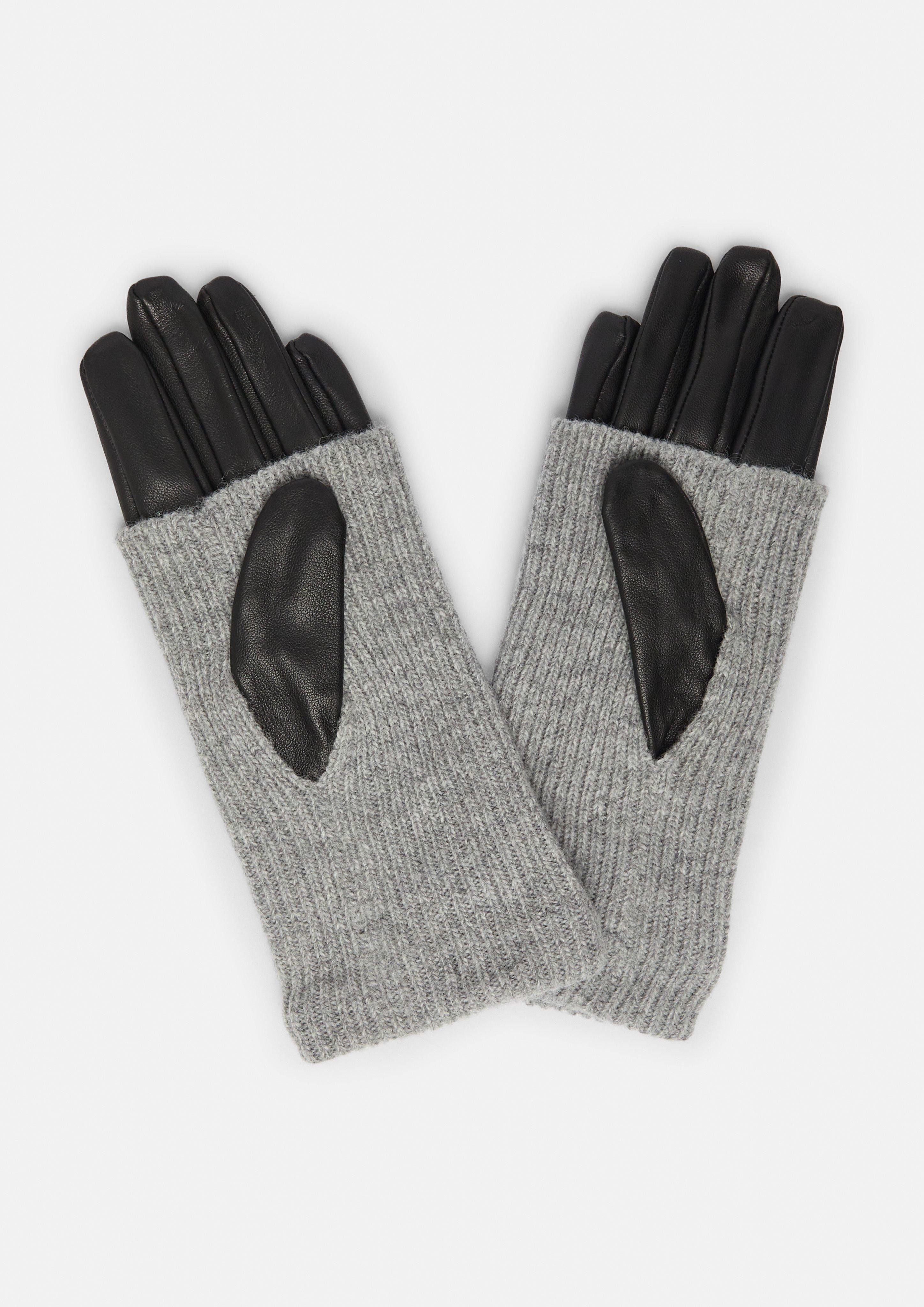 comma Lederhandschuhe Lederhandschuhe mit Strickstulpe günstig online kaufen