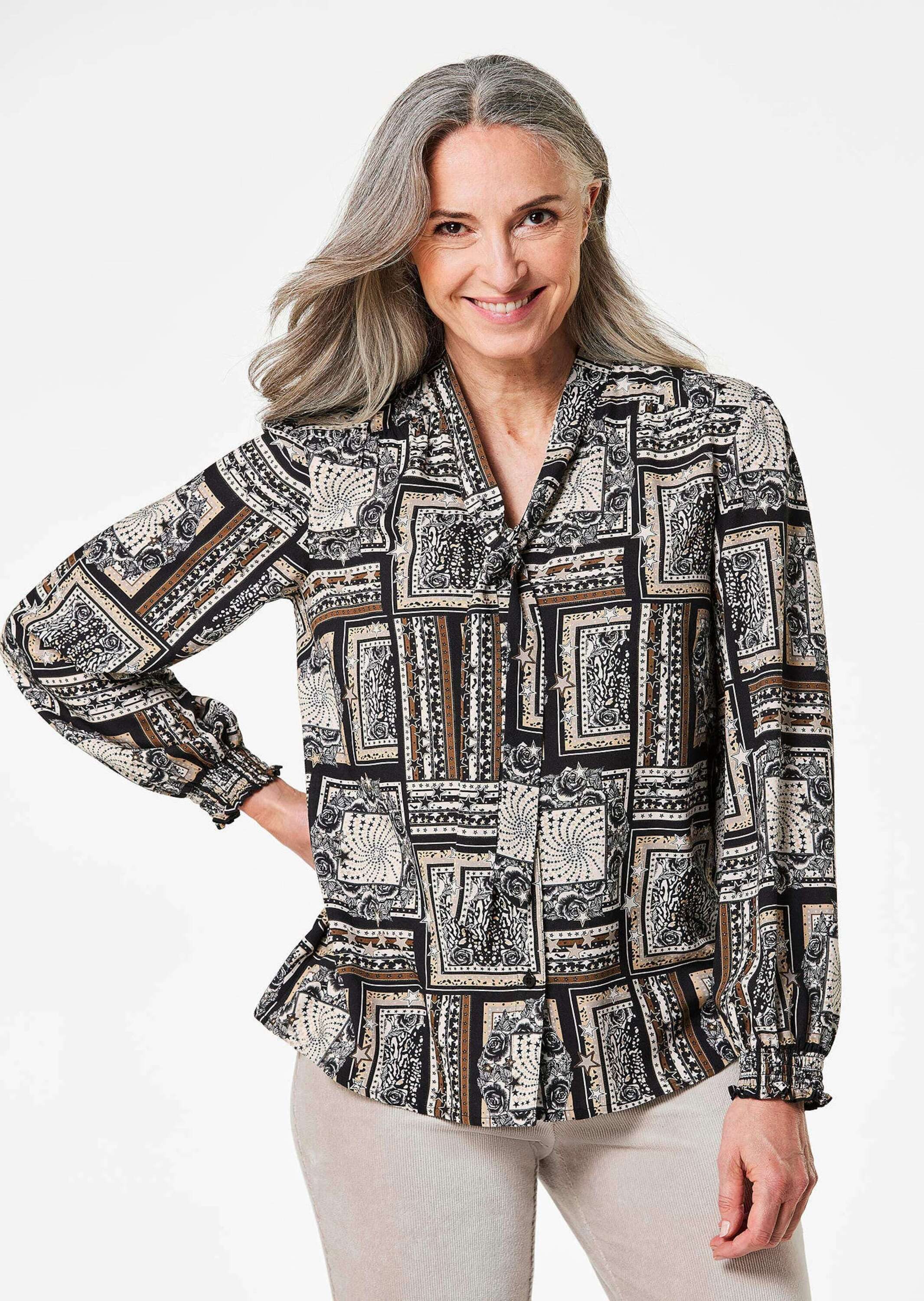 Klassische Bluse Kurzgröße: Druckbluse