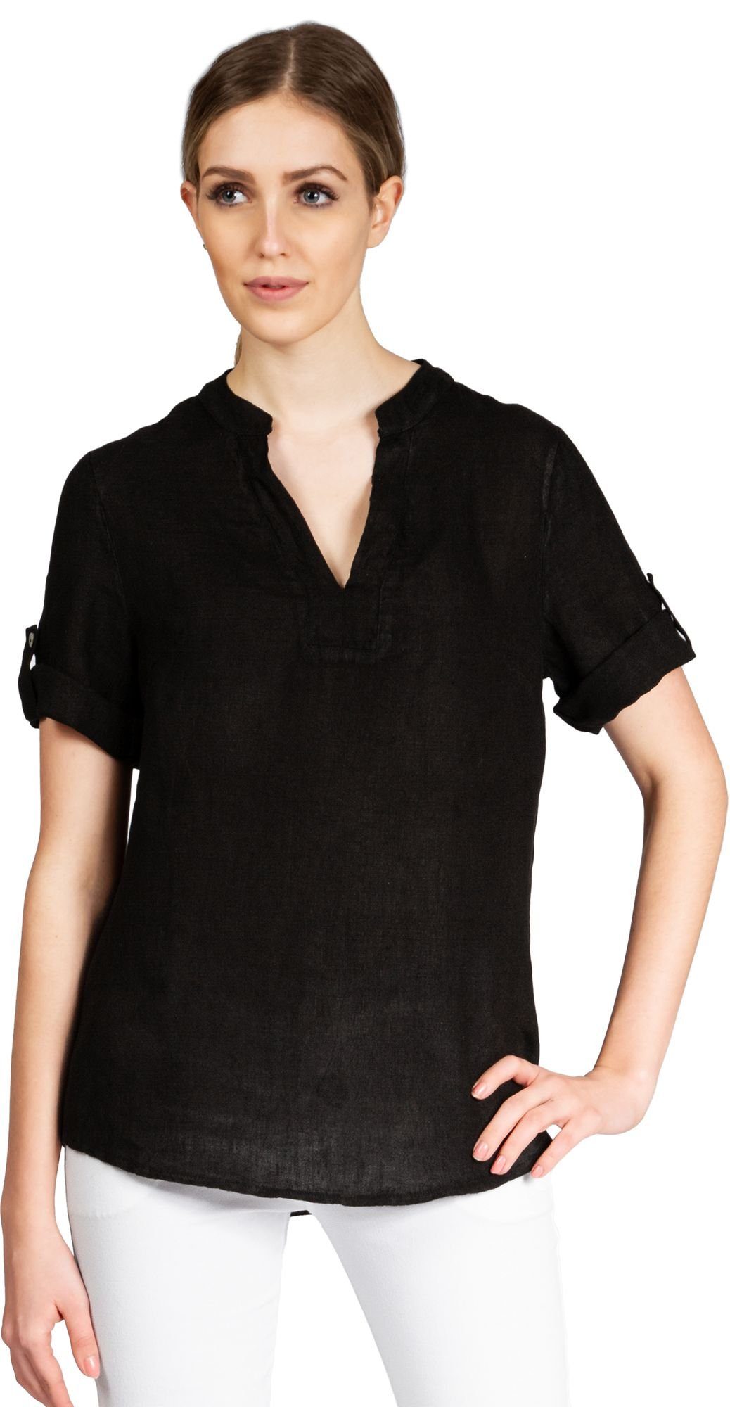Caspar Shirtbluse BLU024 elegante Damen Halbarm günstig online kaufen