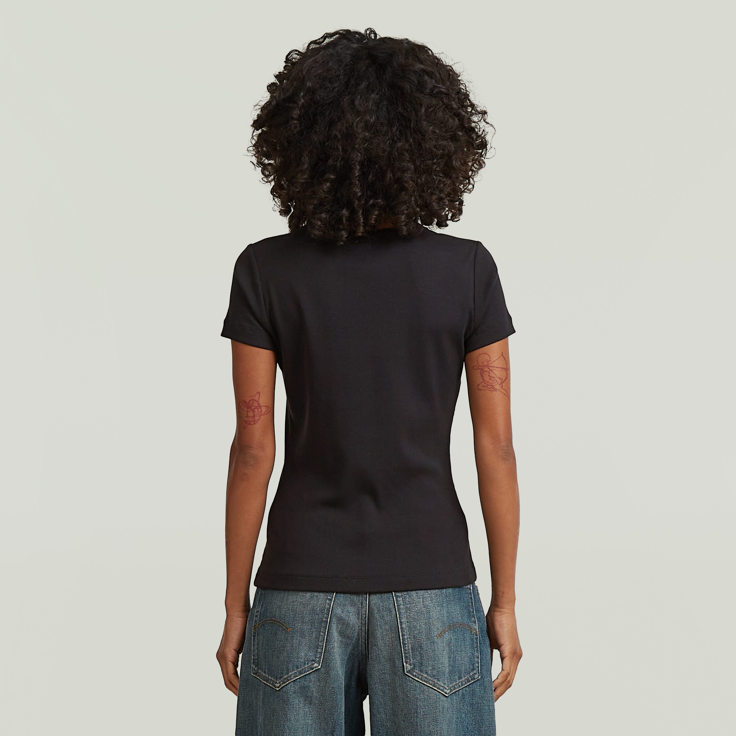 G-STAR T-Shirt Slim Rib Wmn in Rundhalsform