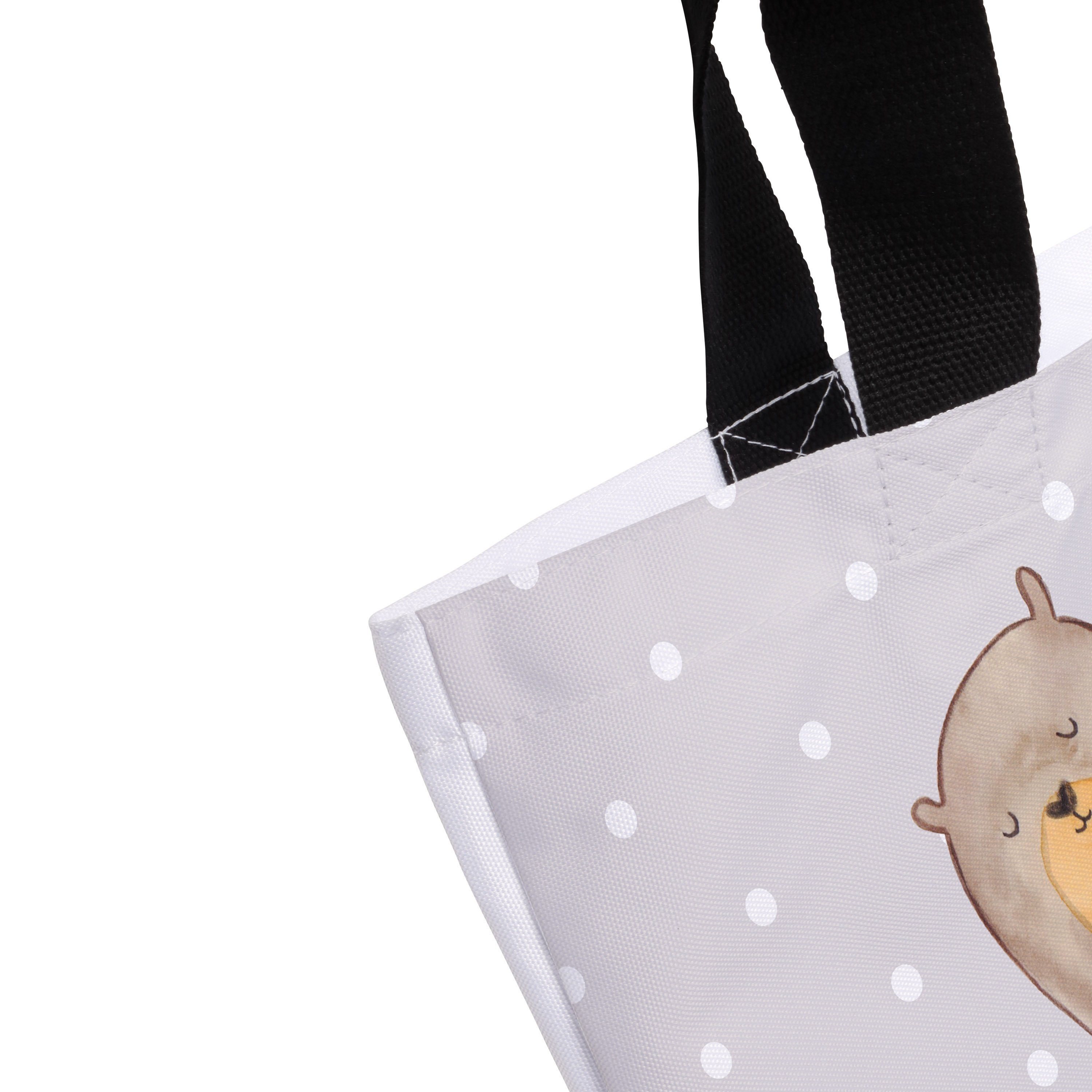 Einkaufstasche, Mrs. - Kind & Otter Mr. - mit Geschenk, Sohn, Trage Pastell (1-tlg) Grau Panda Shopper