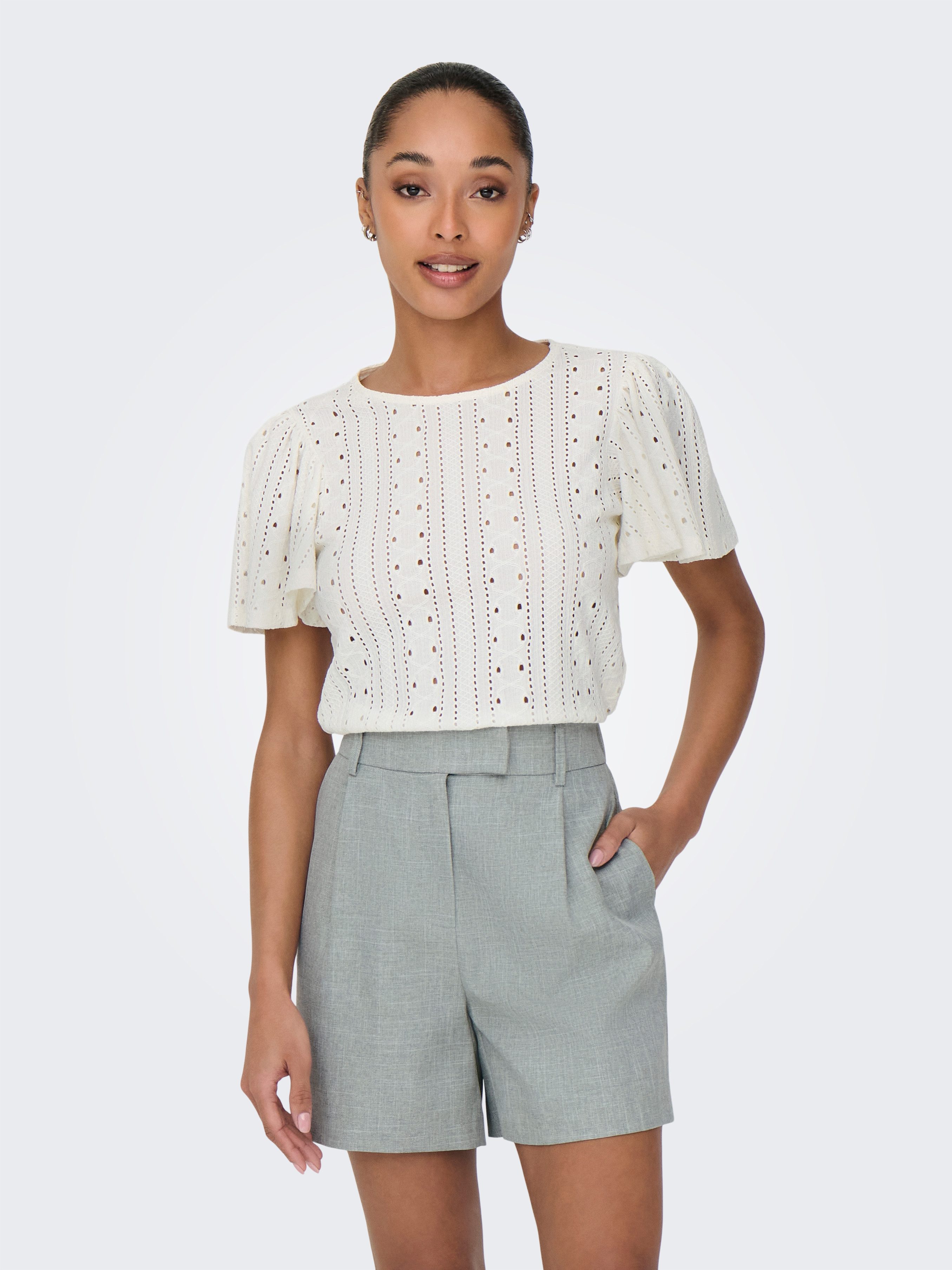 ONLY Kurzarmshirt ONLRIVERSIDE – Shirt mit voluminösem Armschnitt für Allta günstig online kaufen