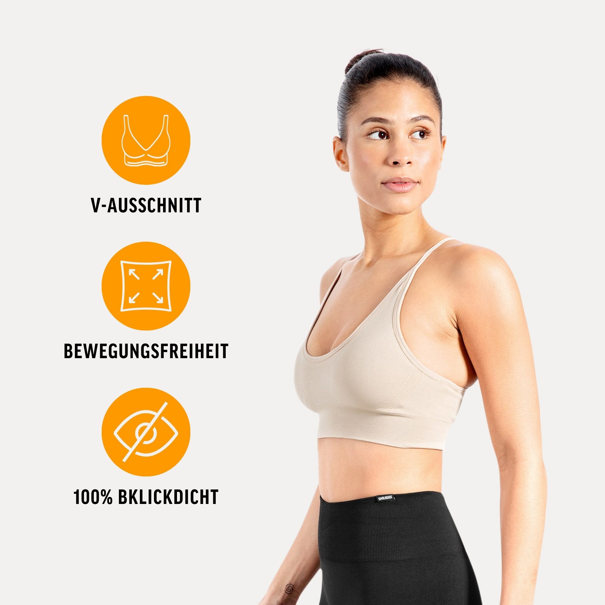 Smilodox Sport-BH Cetrina, Seamless Sport Bra eleganter Rückenausschnitt Fi günstig online kaufen