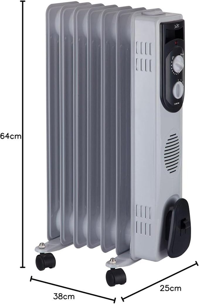 JUNG Heizgerät Jata Ölheizgerät, Ölradiator, 1500W, Leistungsstarker Heizkörper, optimale Wärmeverteilung, Mobil