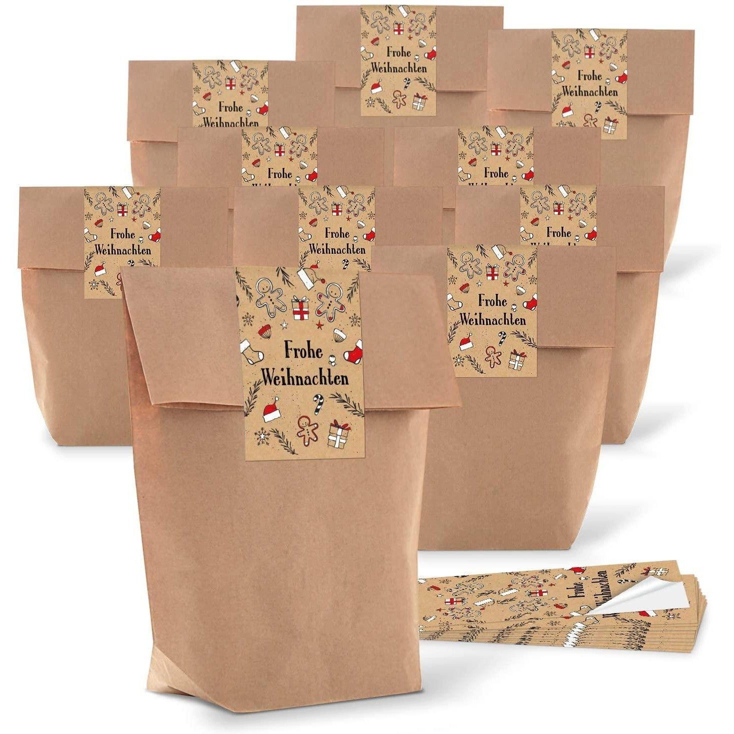 Logbuch-Verlag Dekofigur Braune Weihnachtstüten 14 x 22 x 5,6 cm mit Weihna günstig online kaufen