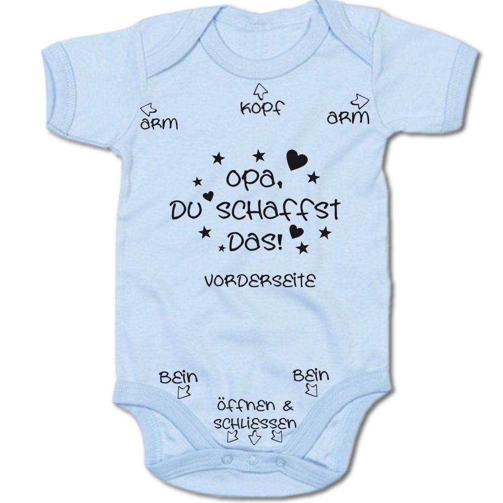 G-graphics Kurzarmbody Opa, Du schaffst das! Baby Body mit Spruch / Motiv / Aufdruck • für/von Oma & Opa