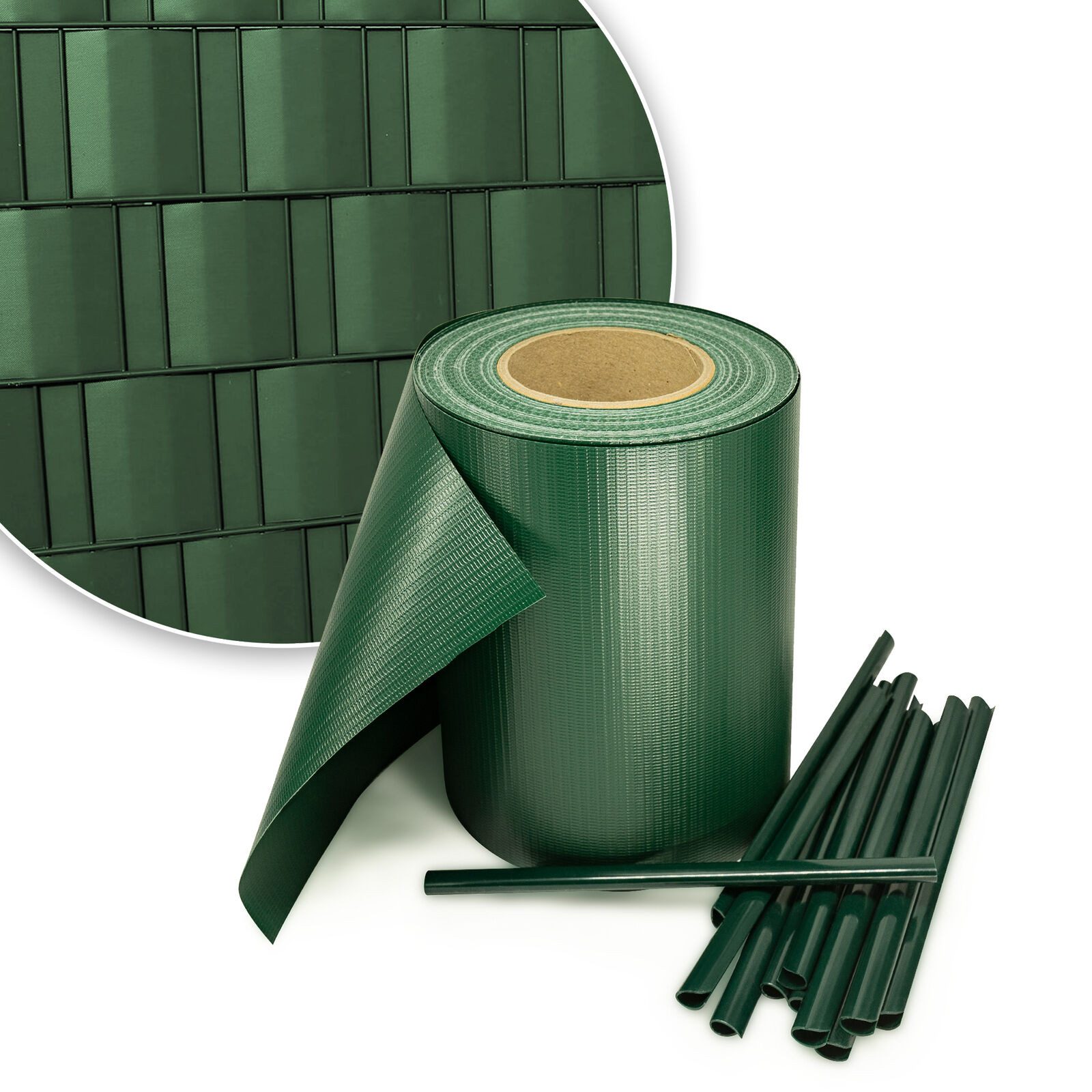 TRISENS Sichtschutzelement pvc_20 PVC Rolle 35m Sichtschutz Streifen Privatsphäre Zaun, (1 Stück, mit Befestigungsclips)
