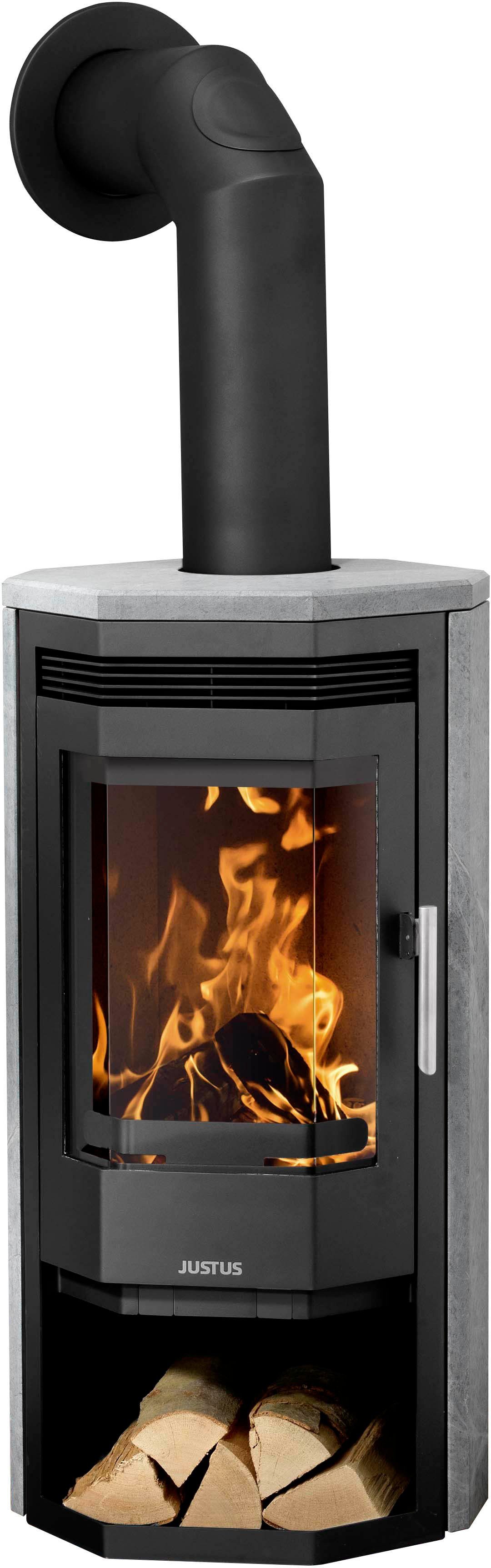 JUSTUS Kaminofen Usedom 5 Speckstein, 5 kW, Zeitbrand, Holzfach, prismatische Scheibe