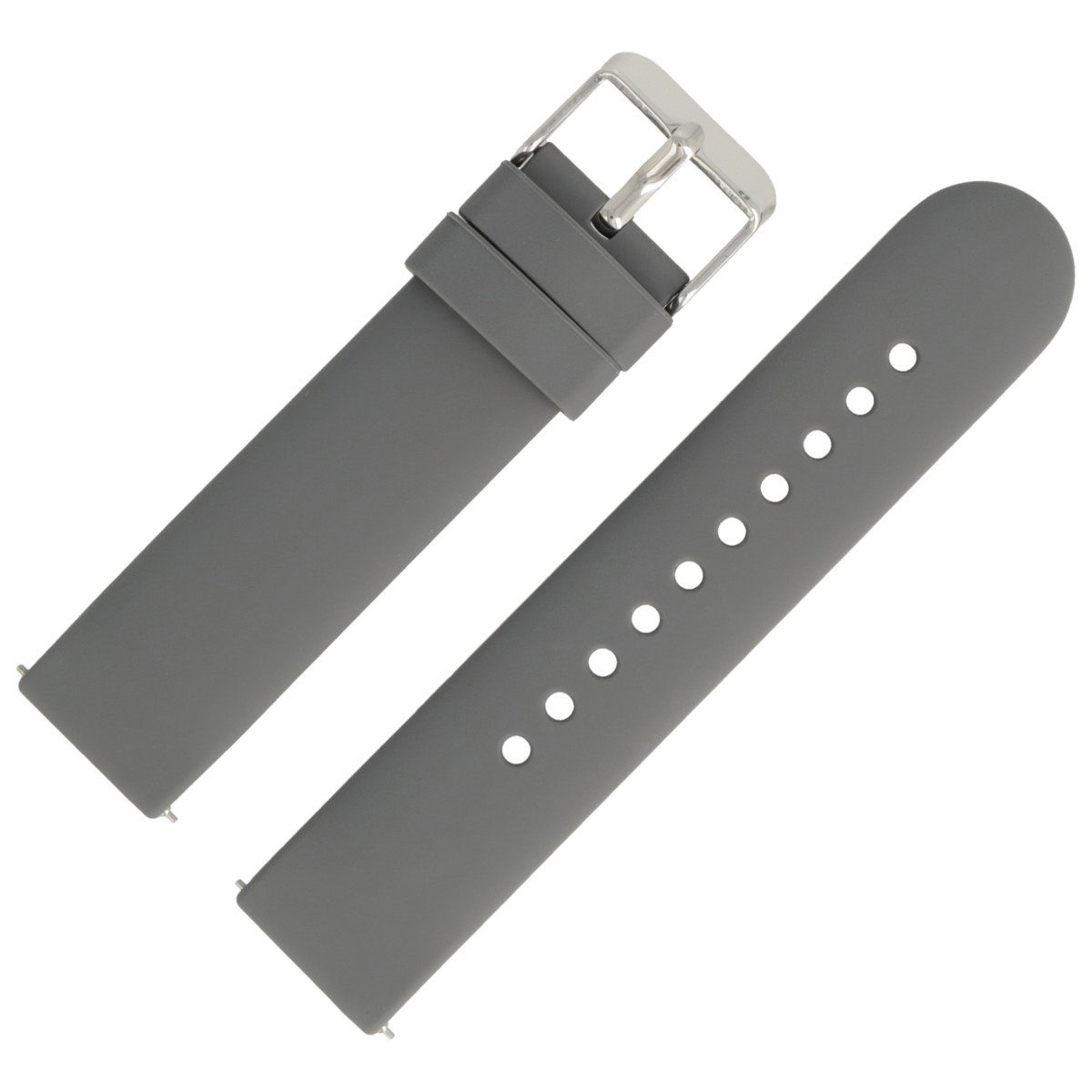 MARBURGER Uhrenarmband 22mm Silikon Fitness Smartwatch XS Extra Kurz Grau