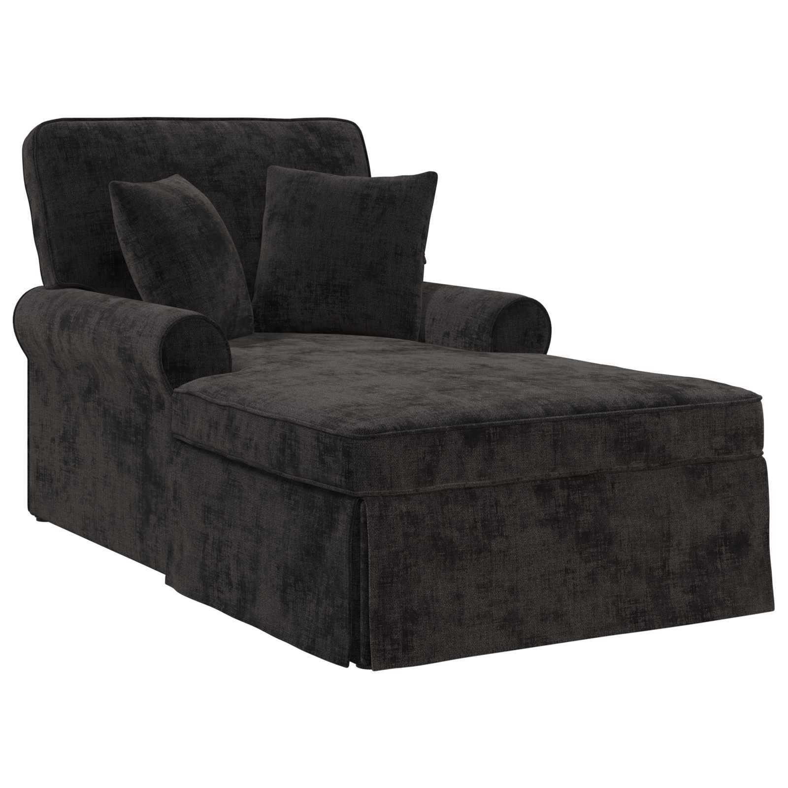 vidaXL Chaiselongue Chaise Lounge mit Rock mit Kissen Schwarz 157 x 91 x 91 cm ARES, 1 Teile