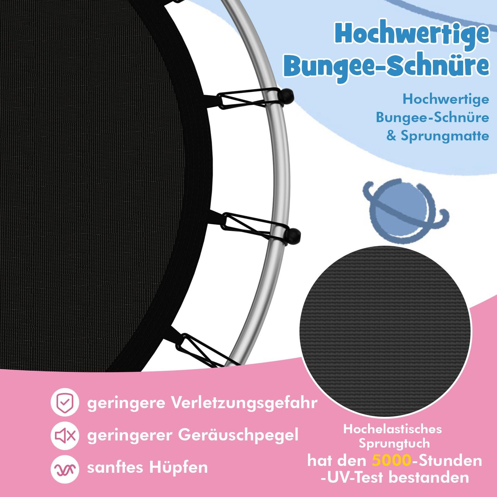 COSTWAY Gartentrampolin, Ø 165 cm, Trampolin, mit Sicherheitsnetz, bis 135KG belastbar