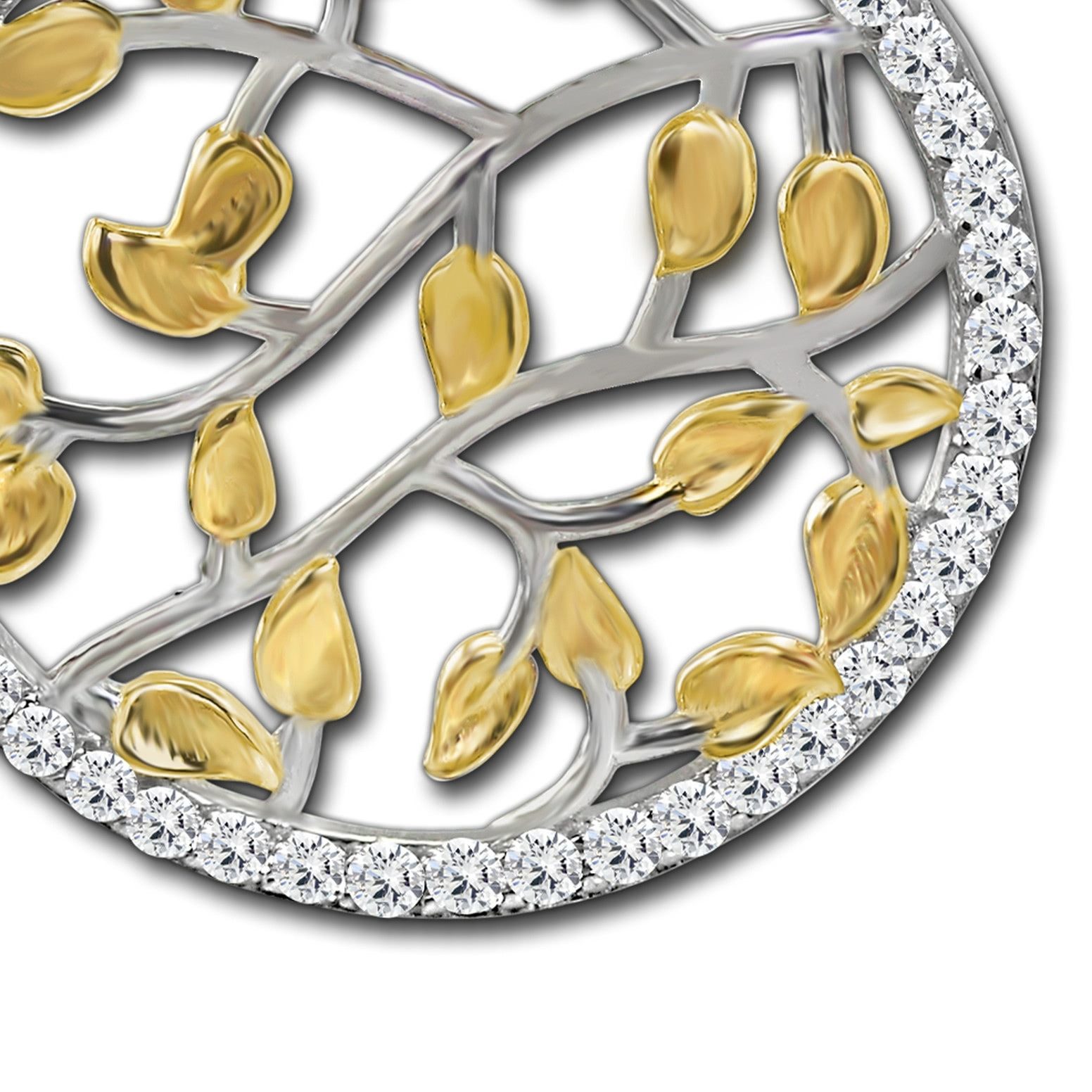 SilberDream Kettenanhänger SilberDream Damen Kreis Ketten-Anhänger goldfarben (Kettenanhänger), Kettenanhänger (Kreis) 925 Sterling Silber, silber, gold ca. 3,2cm