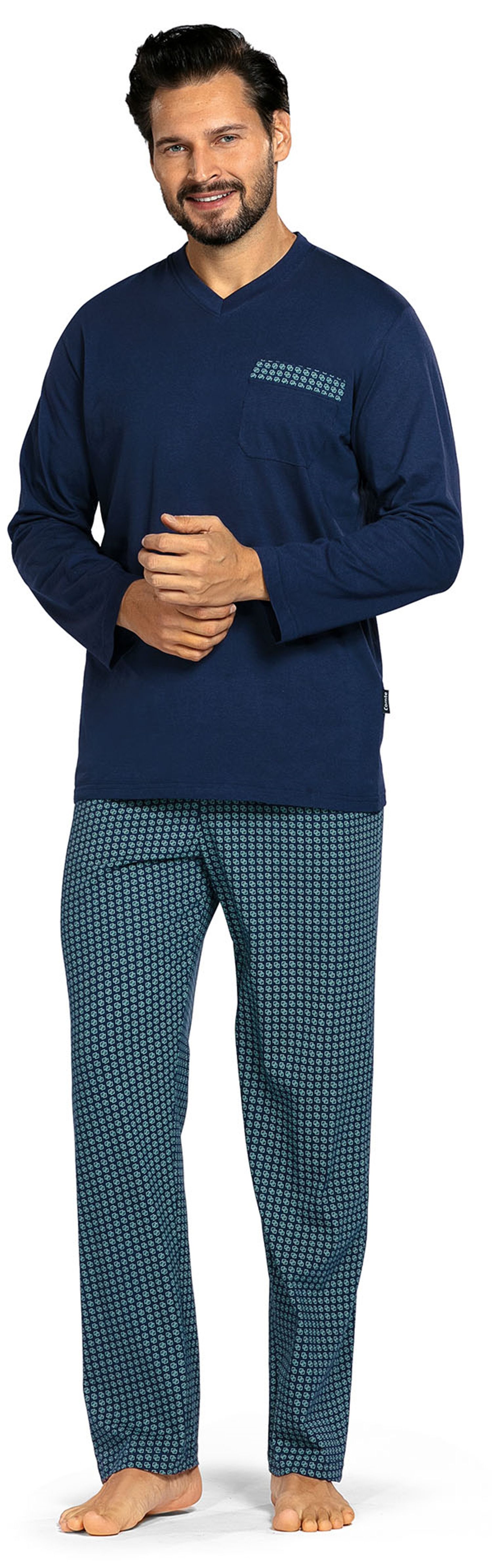 Comte Schlafanzug Herren Pyjama lang (2 günstig online kaufen