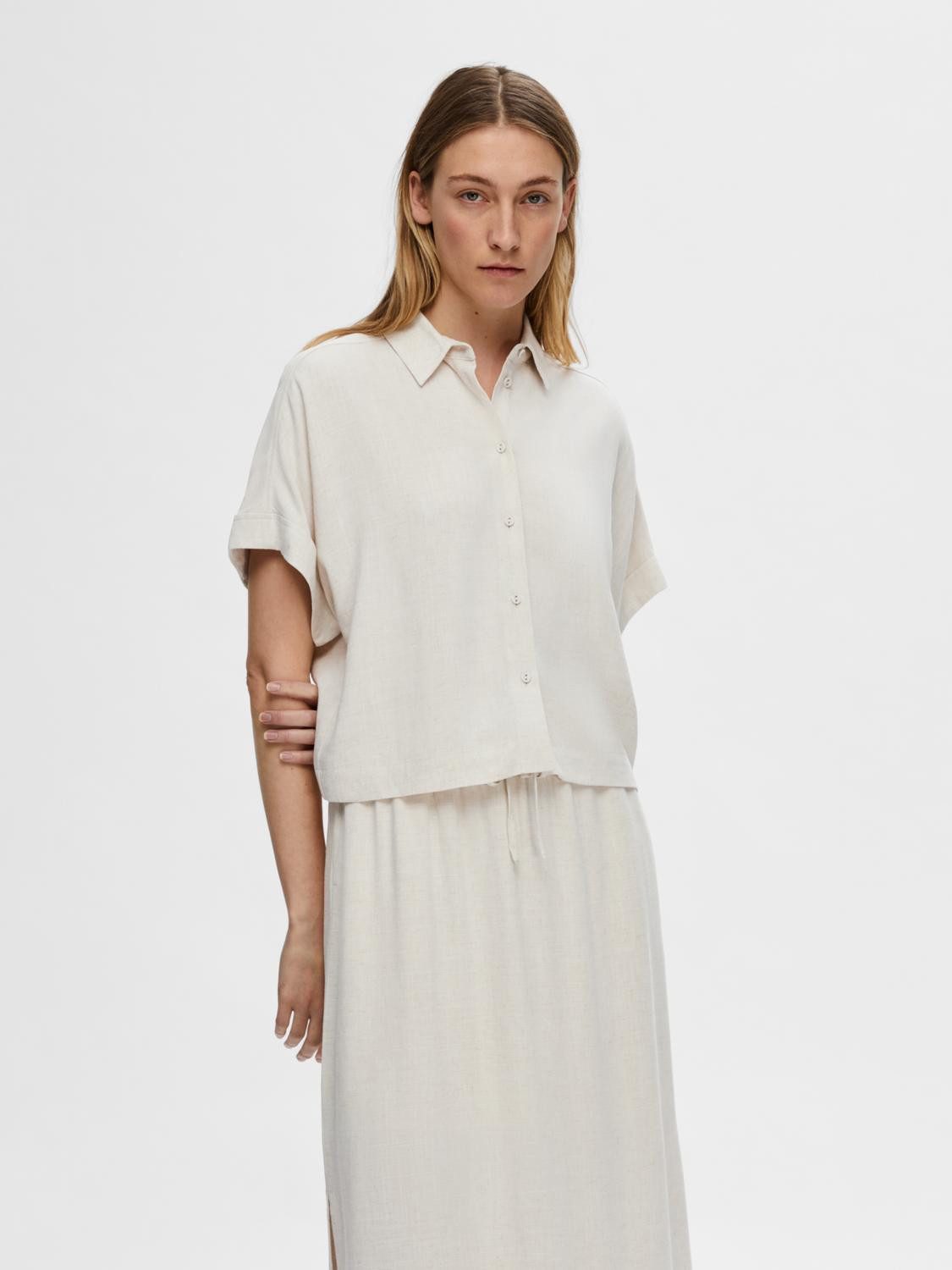 SELECTED FEMME Blusenshirt elegant Knopfleiste Hemdkragen günstig online kaufen