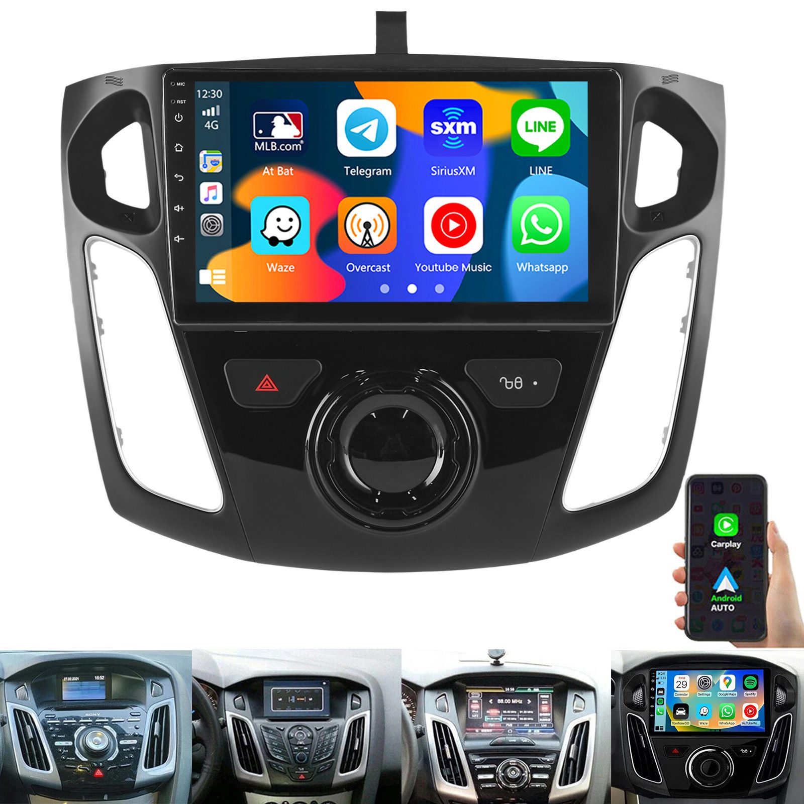 ESSGOO DAB+ Carplay Für Ford Focus MK3 2011-18 Autoradio Android 15 GPS NAVI Autoradio (Digitalradio (DAB), 4+64GB(optional), RDS, AM, FM, Carplay Android Auto Bluetooth EQ USB GPS Navi WIFI Touchscreen)