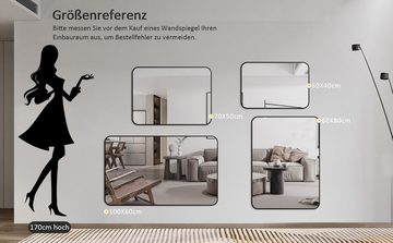 Boromal Wandspiegel Ganzkörperspiegel Schwarz Gold mit Alurahmen (Spiegel Rechteckig, für Schlafzimmer, Wohnzimmer, Flur, Hotel, Garderobe, Friseurladen), 40-180cm