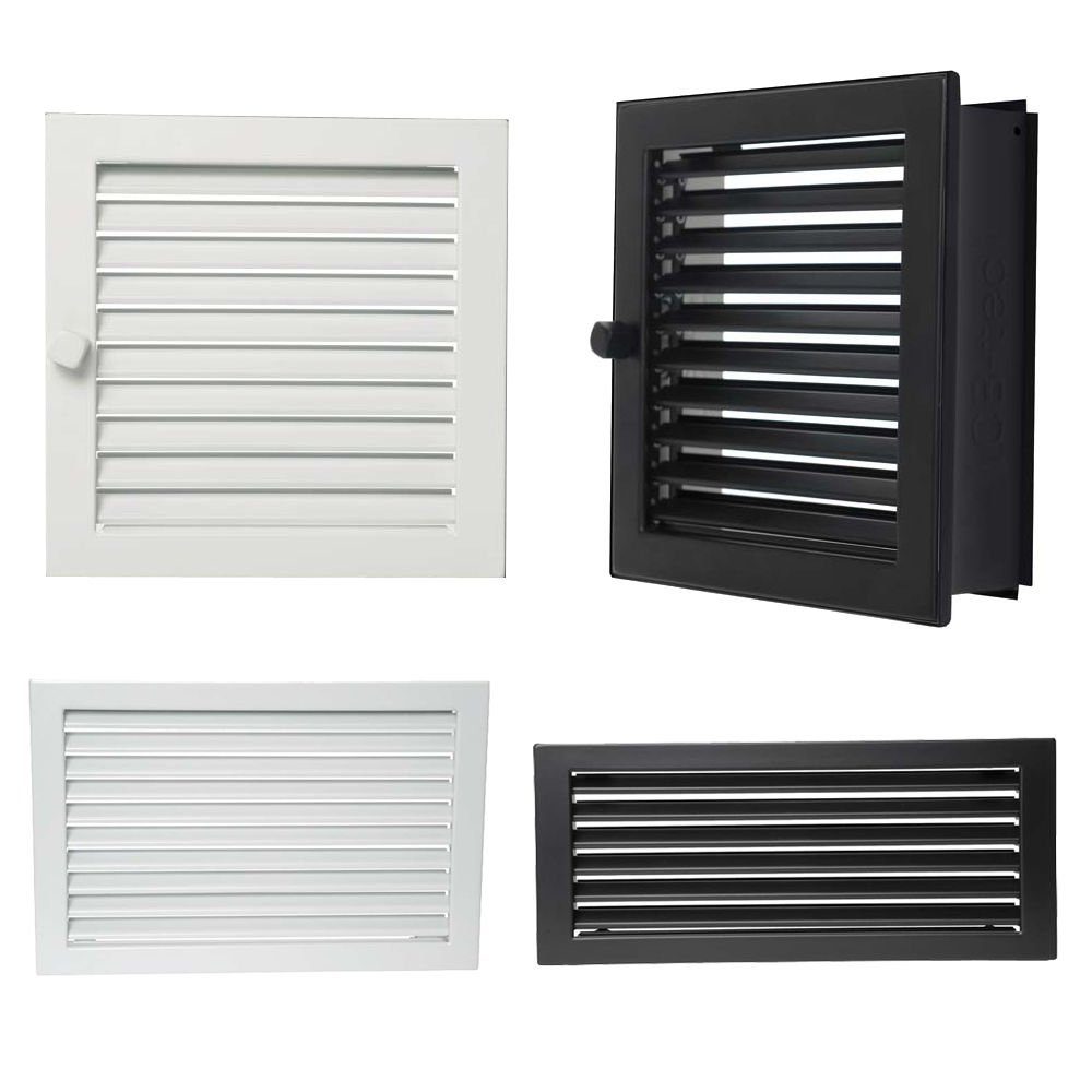 CB-TEC Lüftungsgitter Warmluftgitter Lüftungsgitter Weiß Schwarz Kamin Ofen Gitter