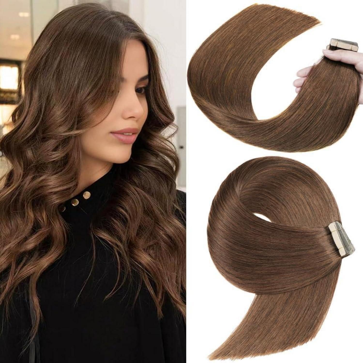 Echthaar-Extension Tape Extensions Echthaar Remy 55cm 4# 22inch(55cm)-20pc