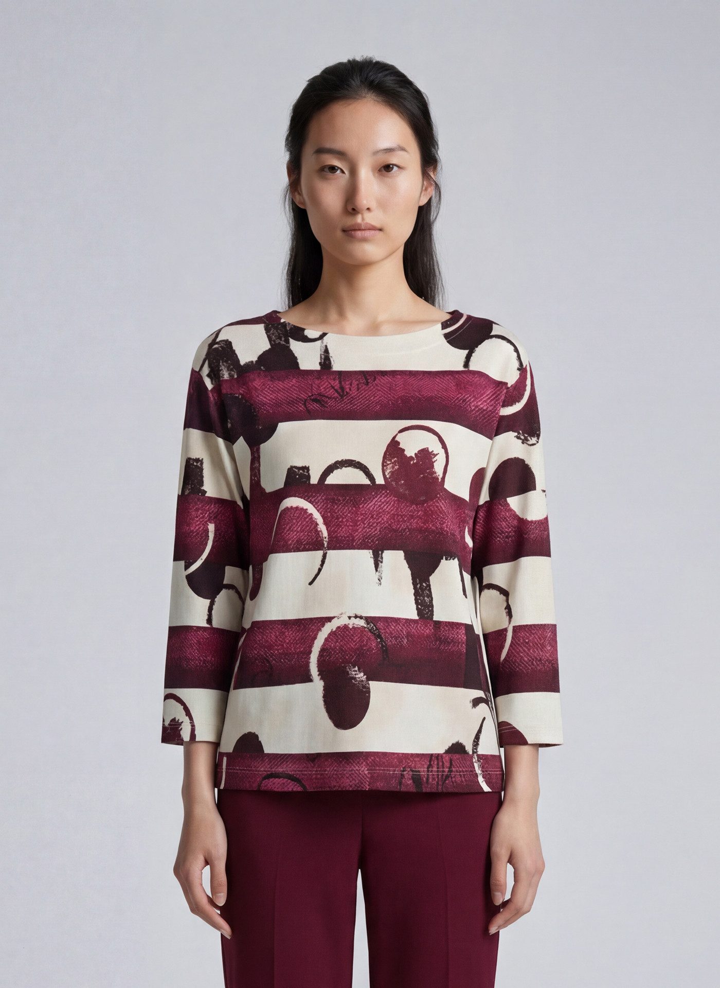 Rabe 3/4-Arm-Shirt mit grafischem Muster