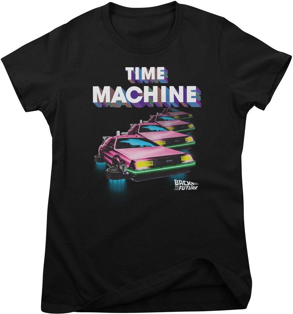 Back to the Future T-Shirt Back To The Future - Colorful Time Machine Girly Tee