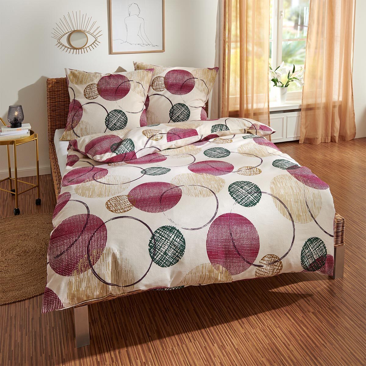 TRAUMSCHLAF Bettwäsche Kreise, Flanell, 3 teilig, günstig online kaufen