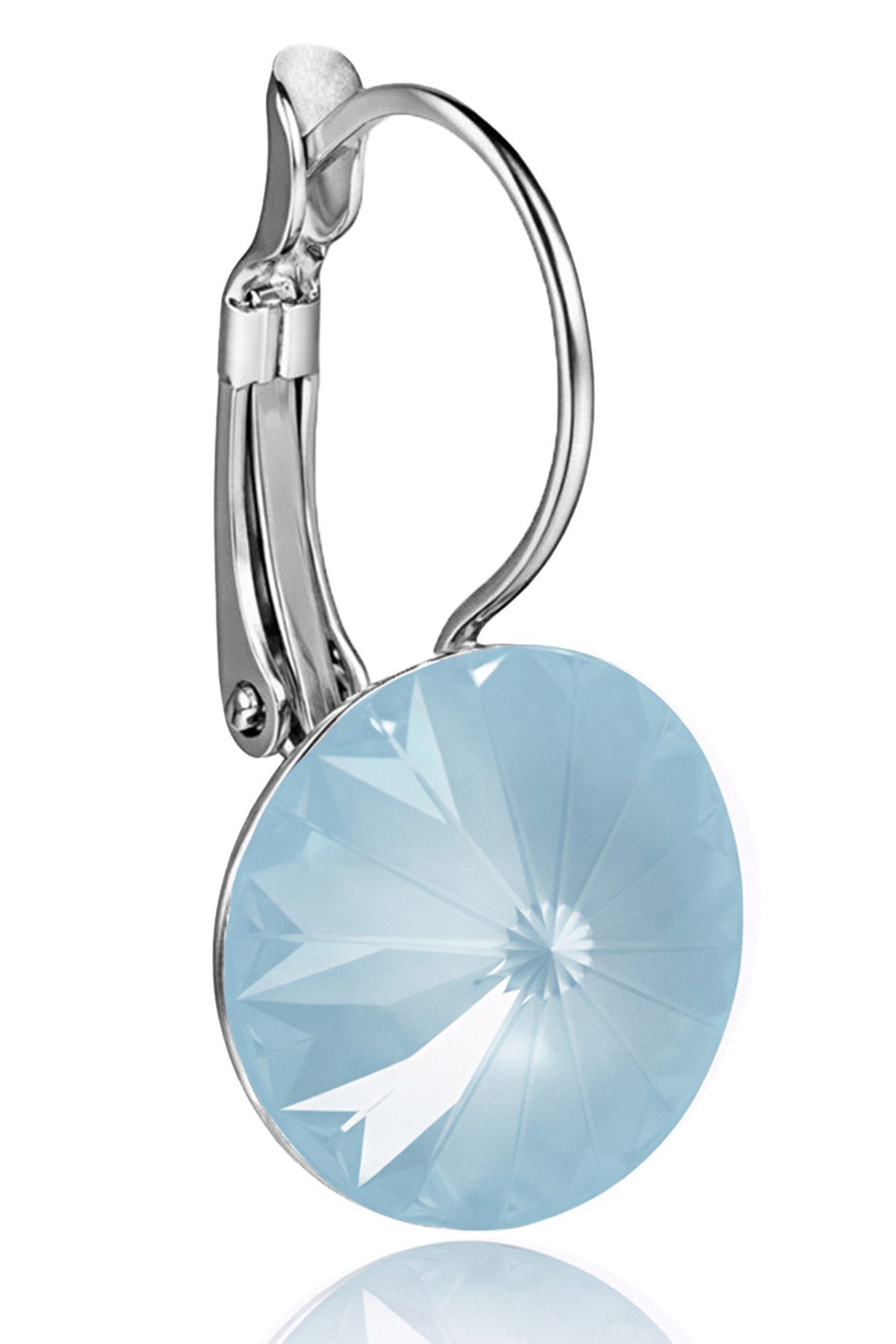 LUISIA® Paar Ohrhänger Silberne Ohrringe "Rivoli" mit 12 mm Kristallen von Swarovski® (2-tlg., inkl. Schmuckbox), Große Farbauswahl