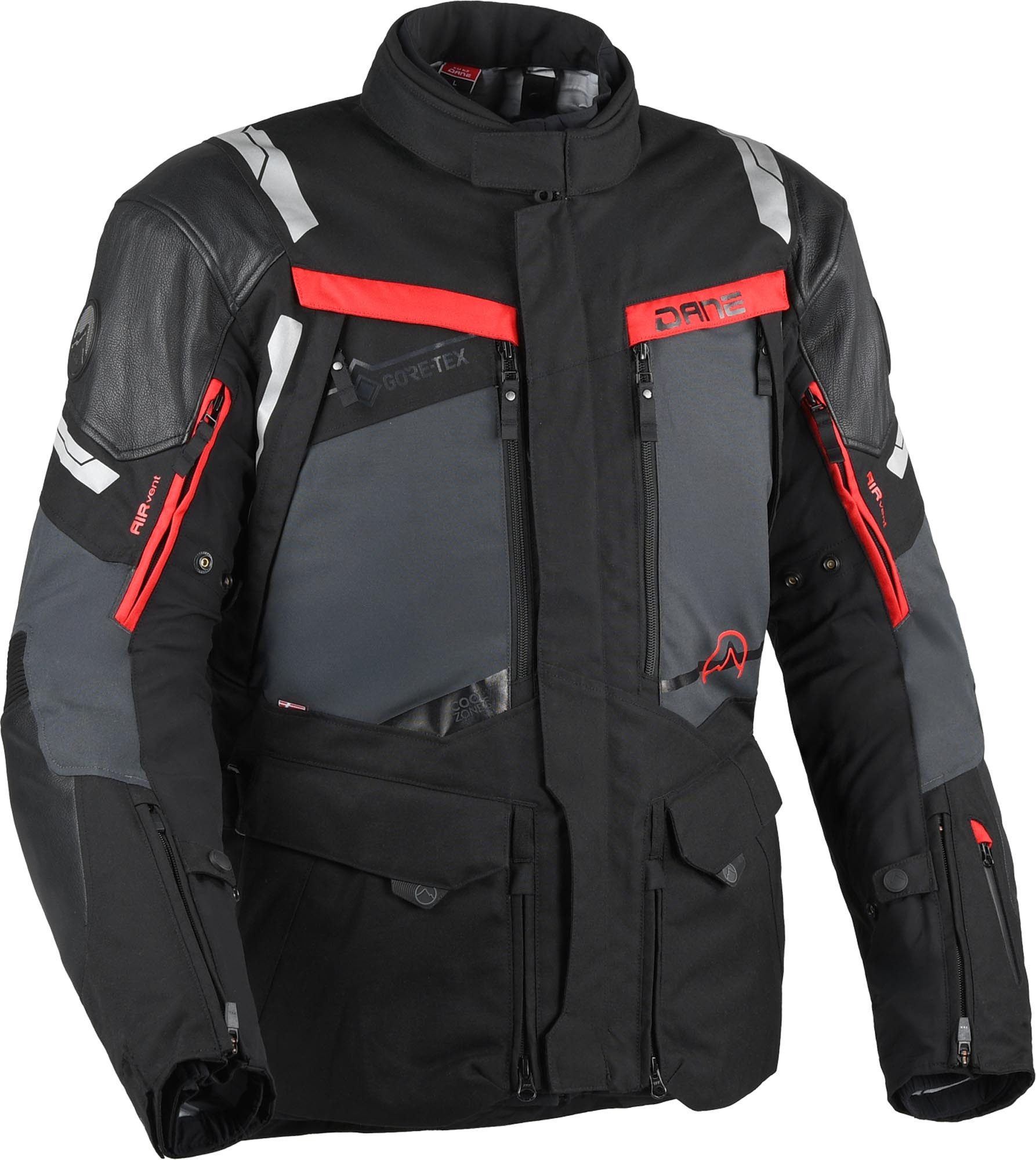DANE Motorradjacke Eventyr Gore-Tex wasserdichte Motorrad Textiljacke 3-Lagen-Laminat,Rückenprotektor vorbereitet,Verbindungsreißversch