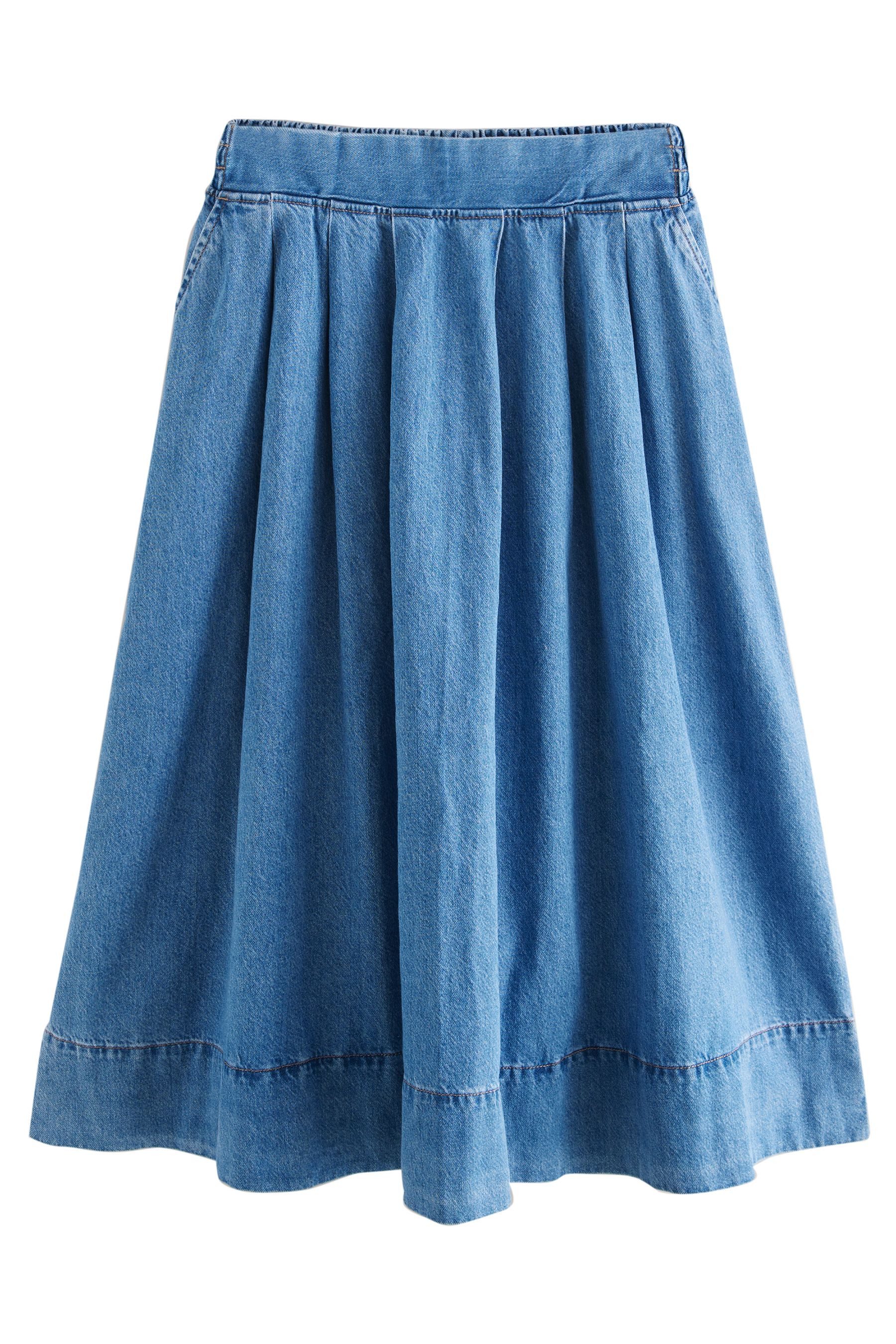 Next Midirock Ausgestellter Midi-Jeansrock in A-Linie günstig online kaufen