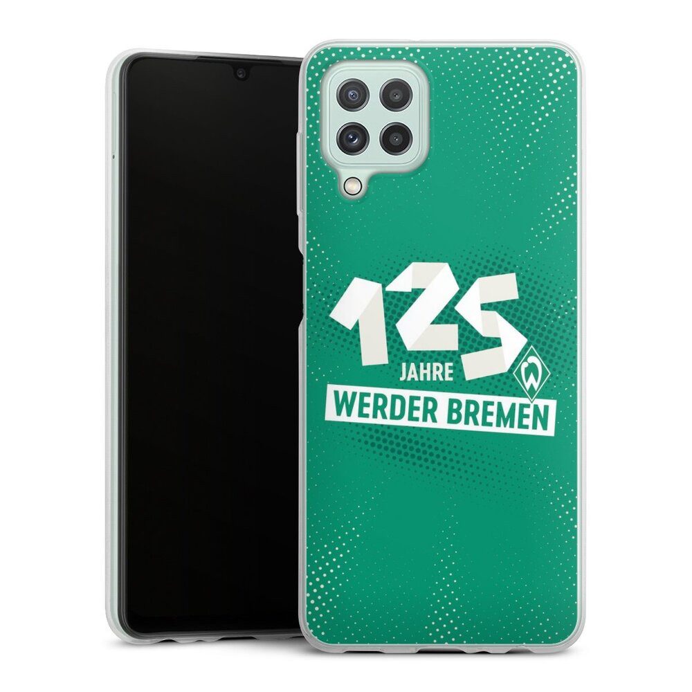 DeinDesign Handyhülle 125 Jahre Werder Bremen Offizielles Lizenzprodukt, Samsung Galaxy A22 4G Slim Case Silikon Hülle Ultra Dünn Schutzhülle