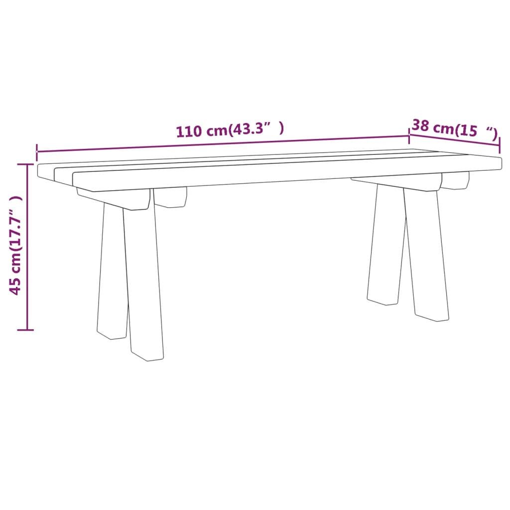 furnicato Gartenbank aus massivem Kiefernholz grün imprägniert 110x38x45 cm, Widerstandsfähige Sitzbank, korrosionsgeschützt für die Terrasse