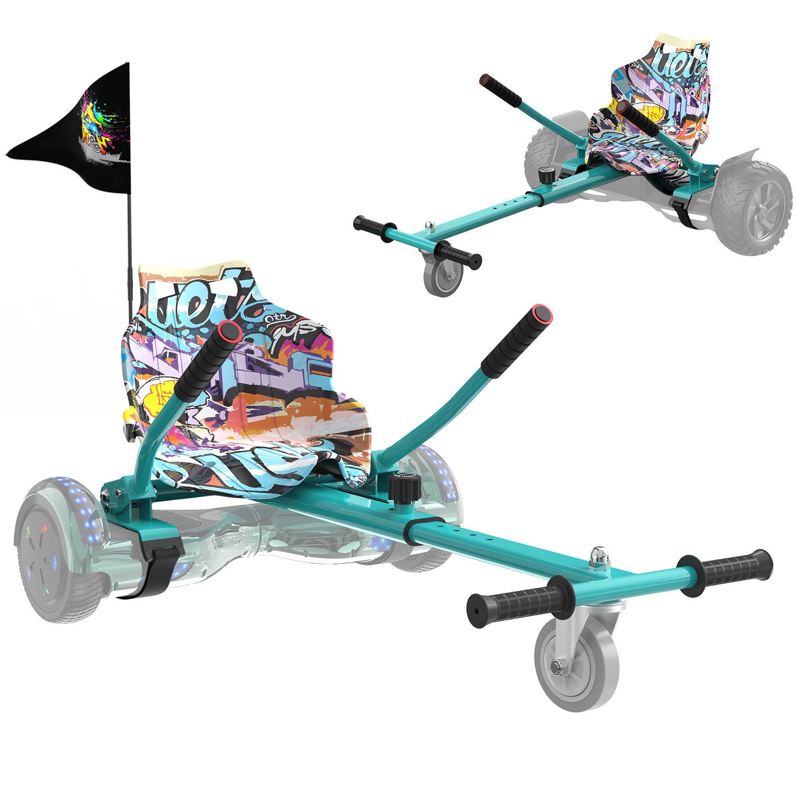 RCB Balance Scooter Kart Sitz für 6,5"-10" Hoverboards, Go-Kart Zubehör für Balance Scooter
