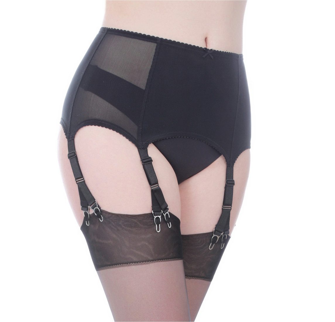 Talon Femme Bas Nylon Vicky's Nylons - Surpiqûres Classiques, Talon Cubain (Taille XS-XXL) Escarpins Bout Ouvert Noir