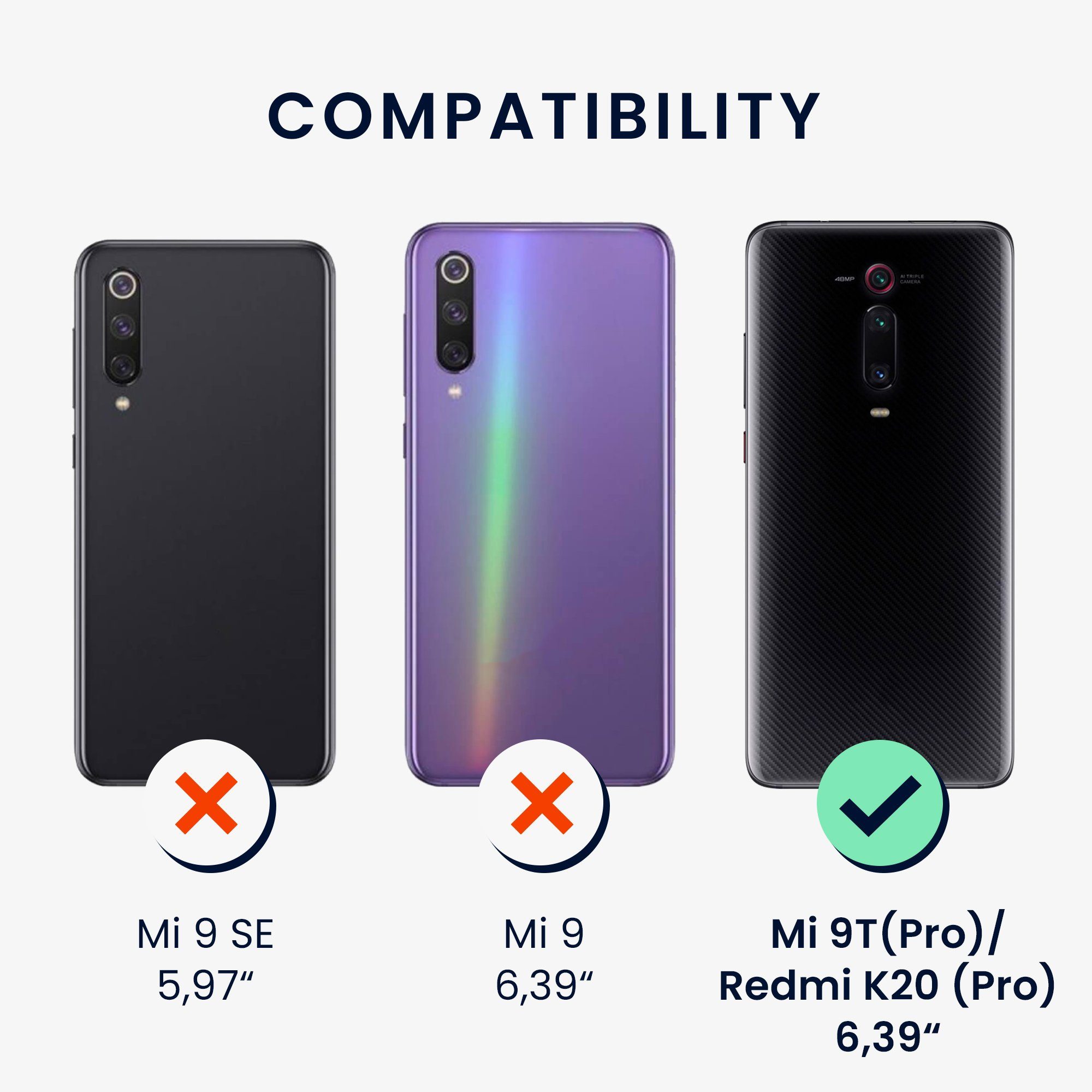 kwmobile Handyhülle Hülle für Xiaomi Mi 9T (Pro) / Redmi K20 (Pro), Handyhülle TPU Cover Bumper Case
